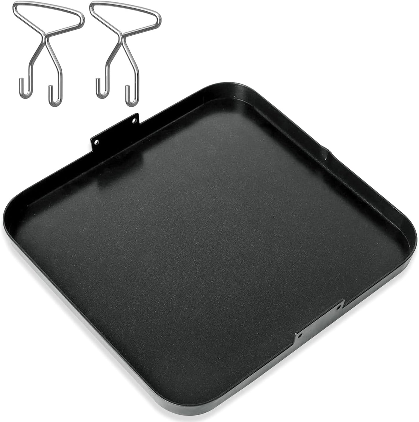 KEESHA 19.5" x 19.5" Premium Nonstick Carbon Steel Griddle with 2 Handles for for Recteq Pellet RT-590 RT-680 RT-700 Electric Pellet Smoker Grill, Taller Edges for Grilling and Stir-Frying