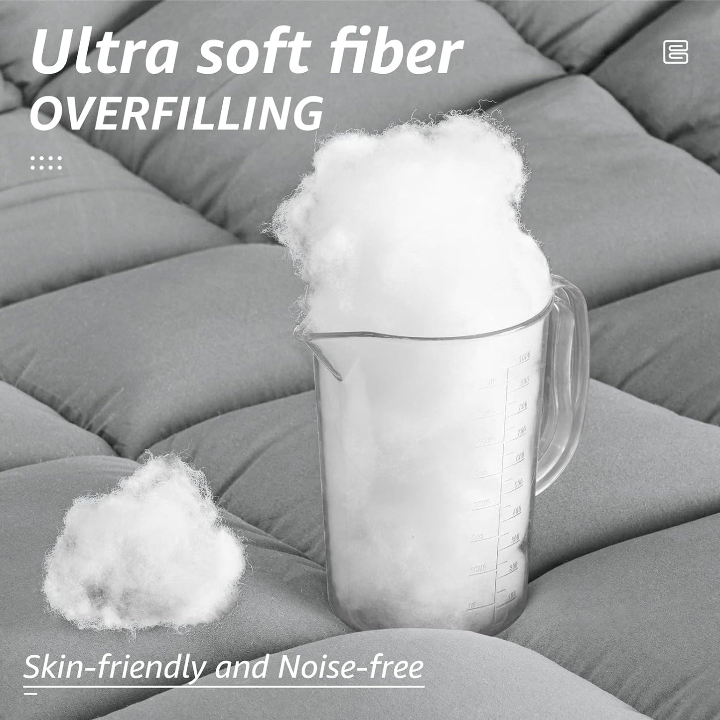 HYLEORY All Season California King Size Bed Comforter - Cooling Down Alternative Quilted Duvet Insert with Corner Tabs - Winter Warm - Machine Washable - Light Grey