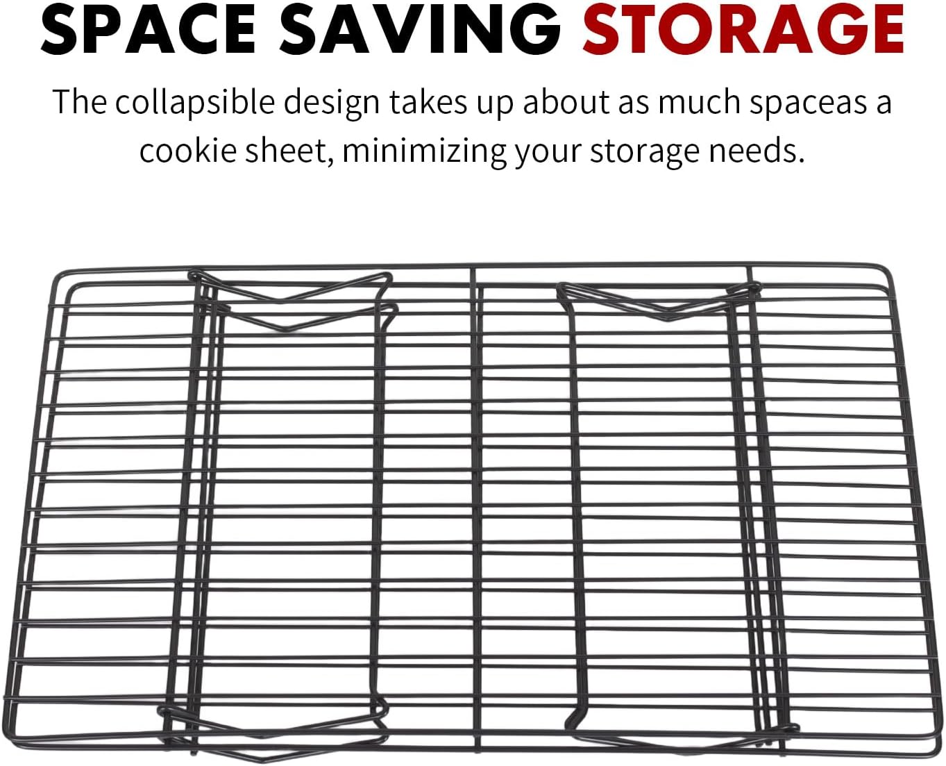 ShellKingdom Cooling Racks, Stainless Steel Non-Stick Baking Racks And Oven Safe Wire Cool Racks for Cookies, Cakes and Baking, 2-Tier, Foldable