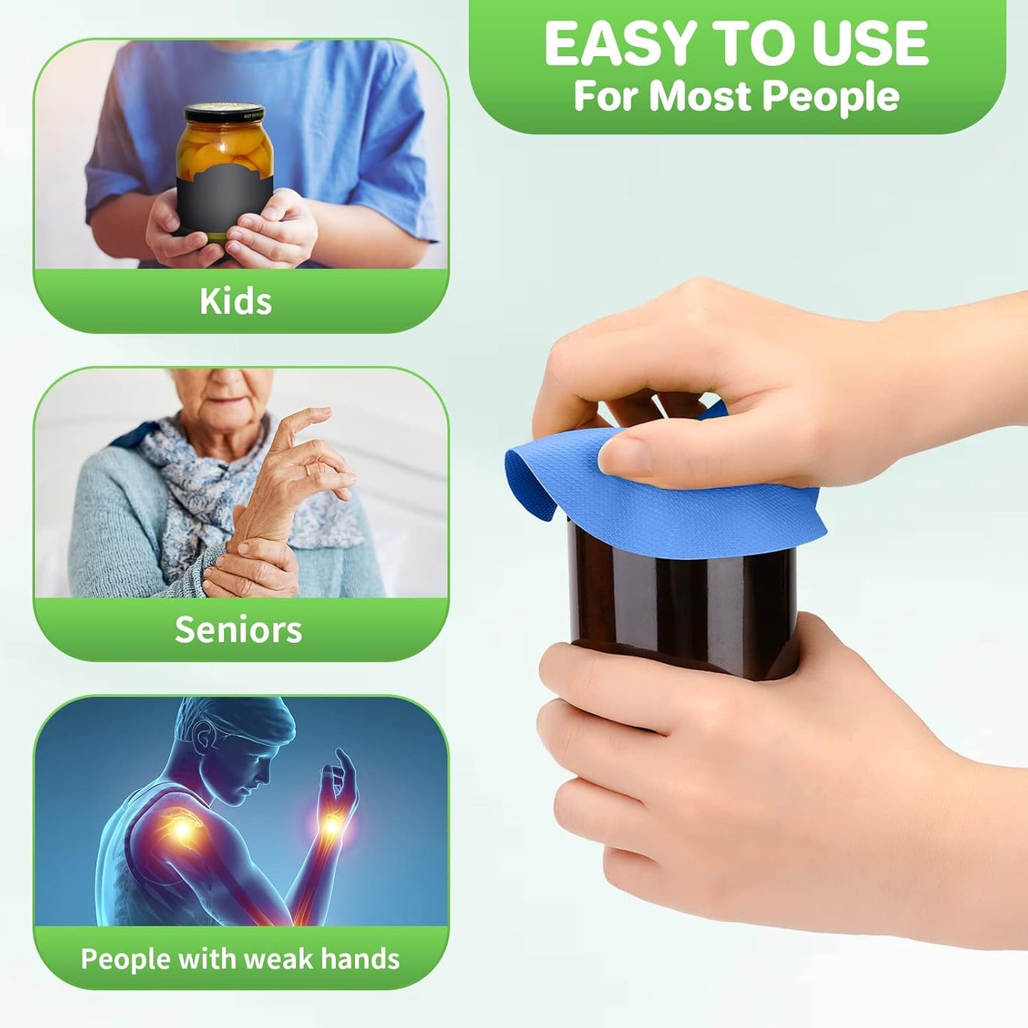Leezmark 6pcs Jar Opener, Rubber Jar Opener Gripper Pads Kitchen Coasters Multi-function Jar Openers for Seniors with Arthritis Weak Hands(Blue, Purple)