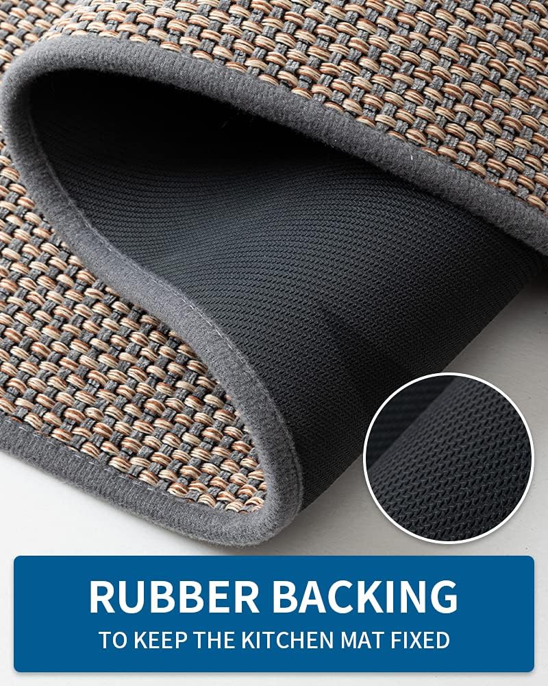 Kitchen Rugs and Mats Non Skid Washable, Absorbent Runner Rugs for Kitchen, Front of Sink, Kitchen Mats for Floor (Grey, 20"x70")