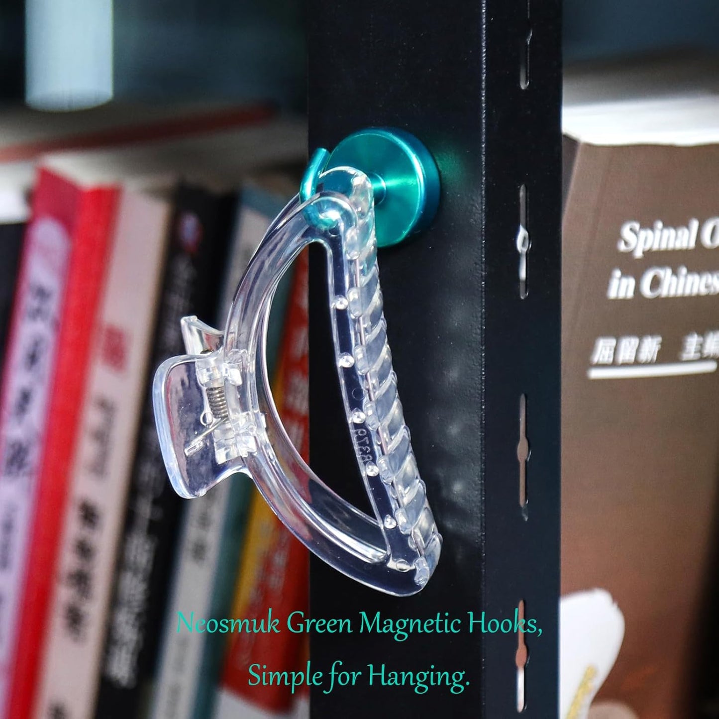 Neosmuk Magnetic Hooks Heavy Duty,Strong Magnet with Hook for Fridge, Super Neodymium Extra Strength Industrial Hooks for Hanging, Magnetic Hanger for Toolbox, Cruise, Grill(Green,10 Pack)