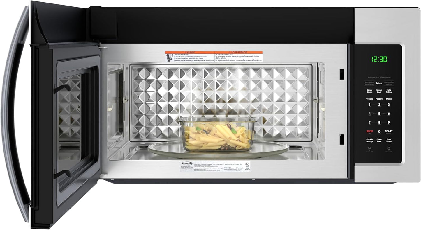 KoolMore KM-MOTC-15SS inch Range Convection Microwave Oven,900 Watts and 300 CFM in Stainless-Steel, UL Listed, 30 in./1.5 cu. ft