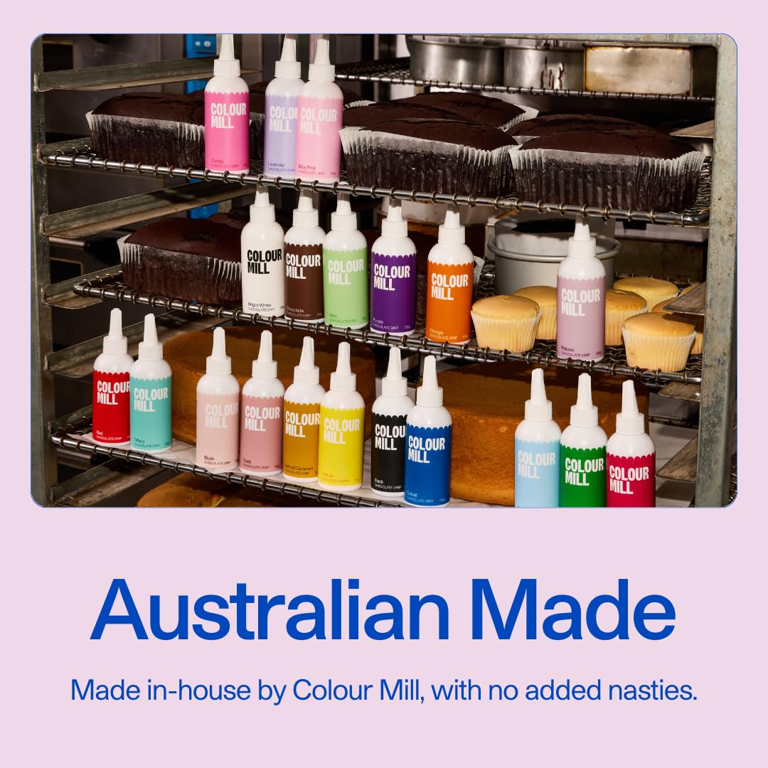 Colour Mill Chocolate Drip Easy-Melt Drizzle for Desserts, 125 Grams Lavender