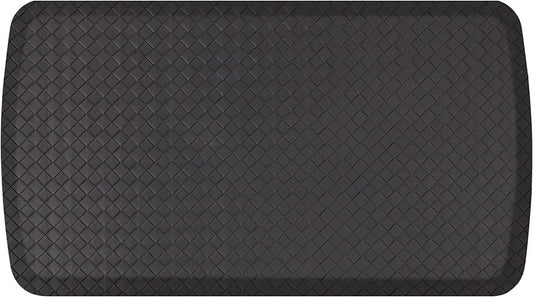 GelPro Elite Premier Gel & Foam Cushioned Anti-Fatigue Kitchen Floor Comfort Mat, Padded Stain-Resistant, Waterproof, Non-Slip Comfort Padded Desk/Office Mat, 20" x 36", Basketweave Black