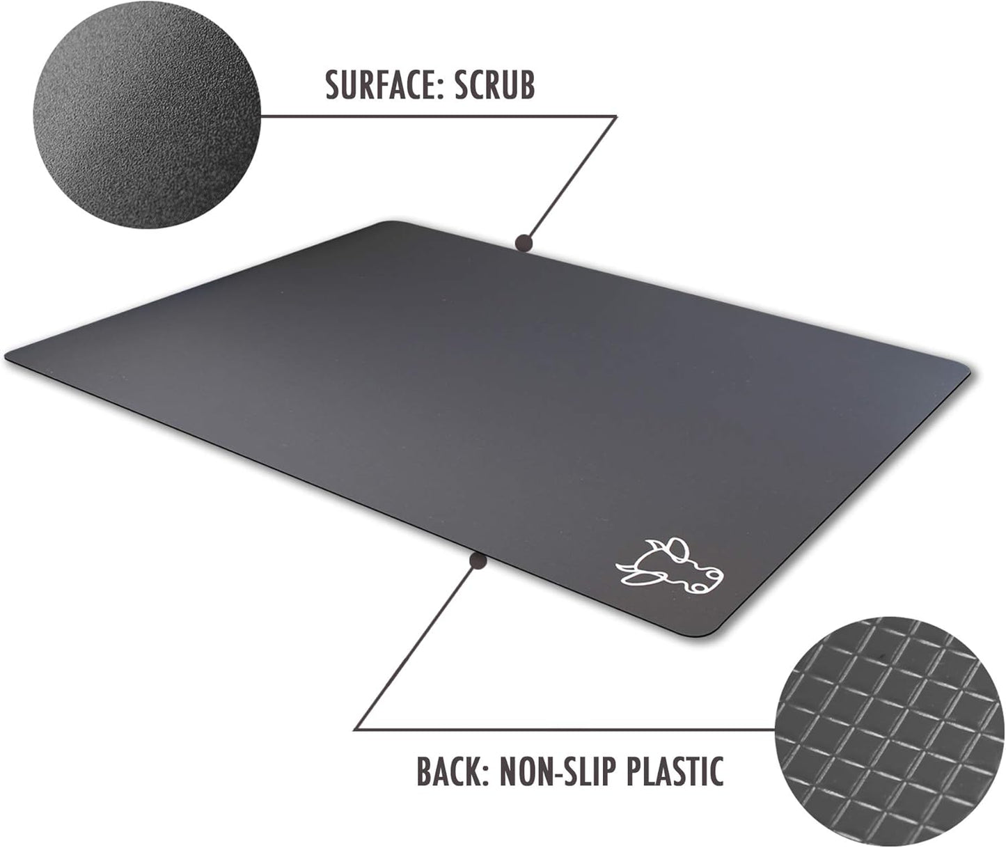 Fotouzy Flexible Plastic Cutting Board Mats with Food Icons, BPA-Free, Non-Porous, 100% Non-slip Back and Dishwasher Safe, Unique Modern Neutral Colors, Set of 4