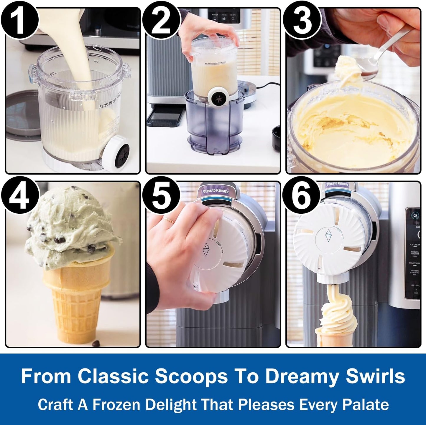 Creami Pints and Lids for Ninja Swirl, 2 pack Creamy Icecream Containers Cups Jars Tubs Canisters Smoothie Pot Compatible with NC700 Series Creamer Ice Cream Cones Machine Serve Soft Maker Accessories