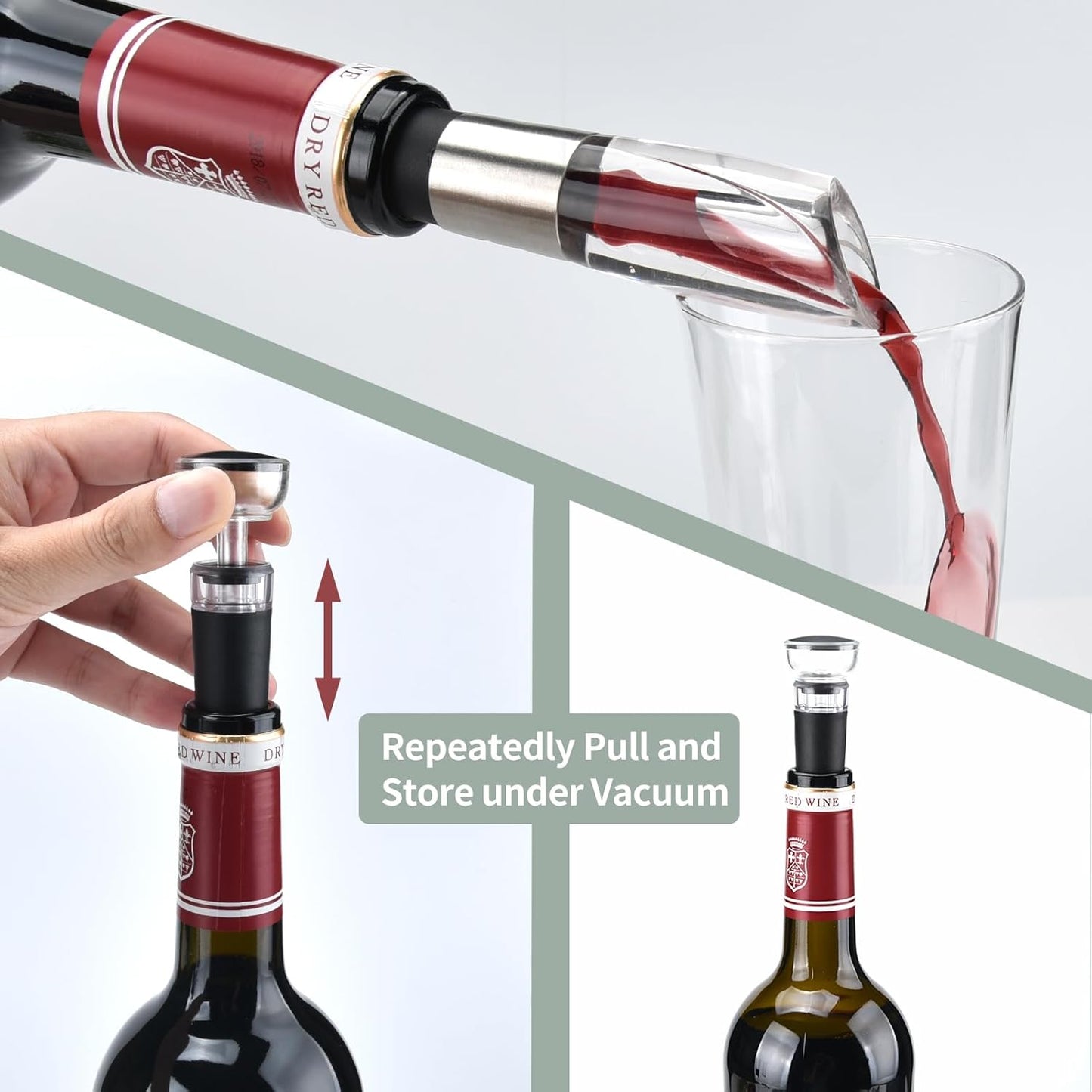 Guowall 10pcs Stainless Steel Cheese Wire Slicer Hand Held Butter Cutter Kitchen Manual Tool with Wine Opener Stopper Pourer Accessories