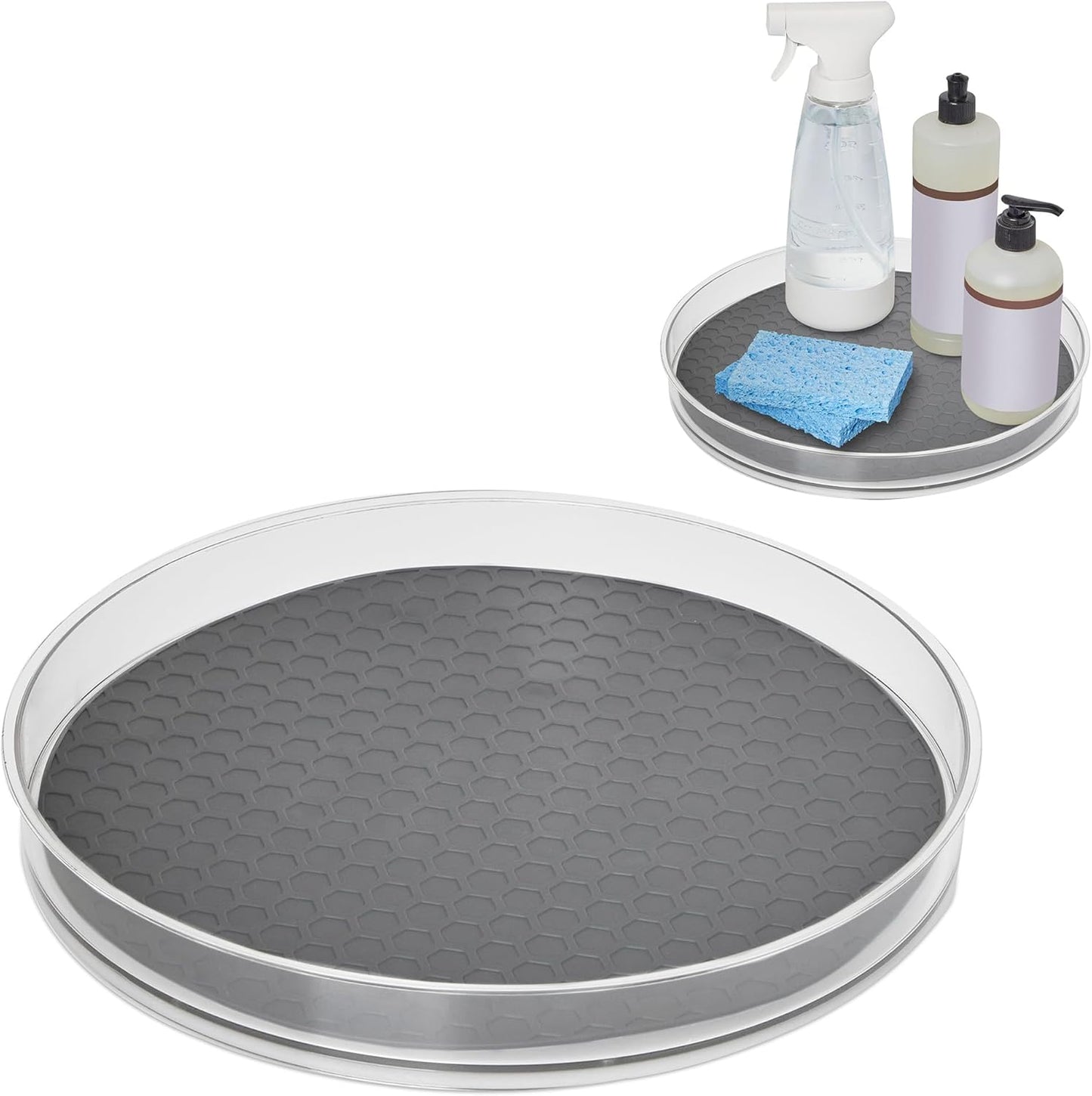 Spectrum Lazy Susan Organizer, Hexa Extra Large 12.25" - Lazy Susan Turntable for Cabinet, Refrigerator, Pantry, Table & Shelf - Rotating & Spinning Pantry Organization - Spice Rack Storage for Fridge