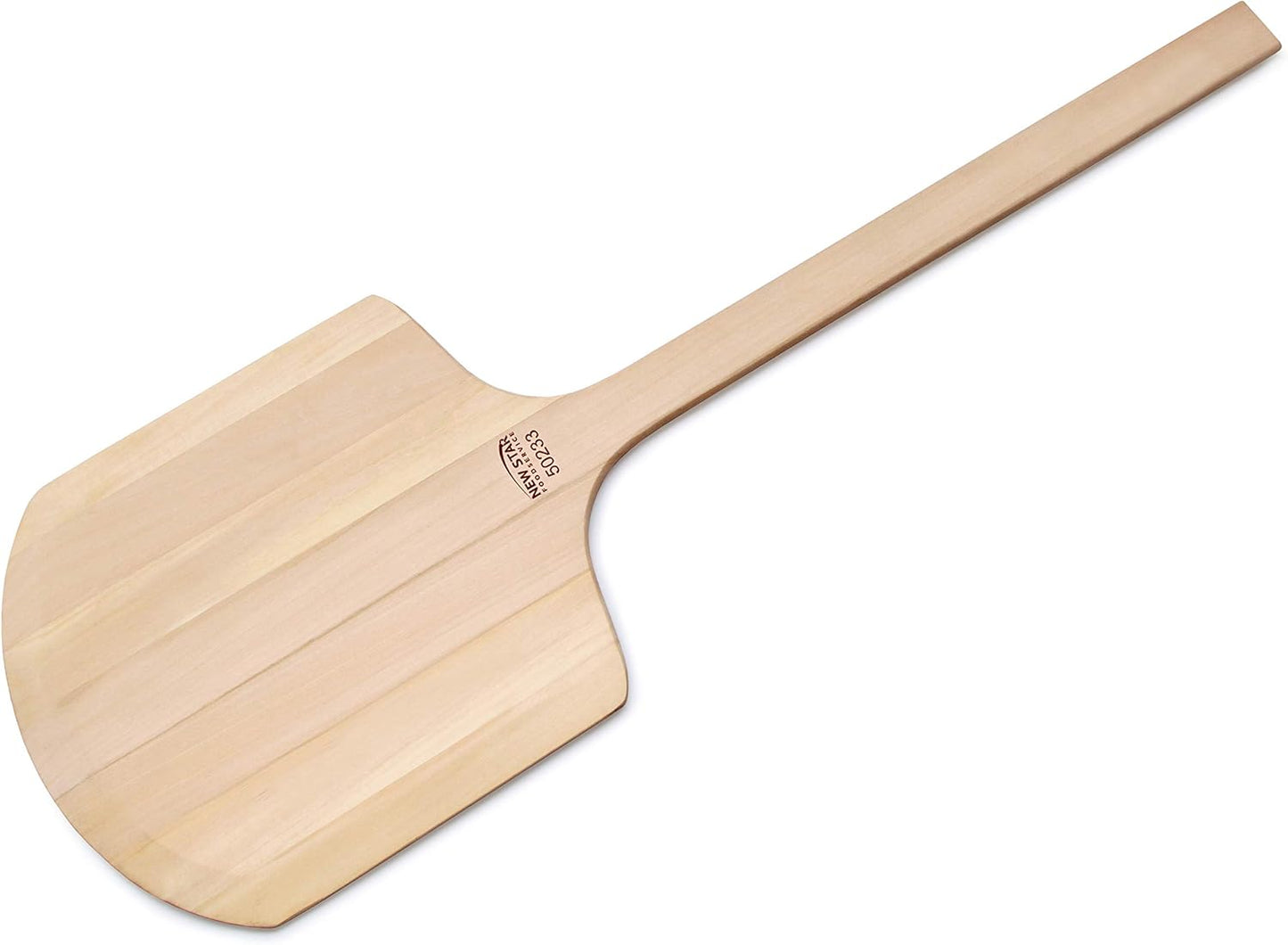 New Star Foodservice 50233 Restaurant-Grade Wooden Pizza Peel, 14" L x 12" W Plate, with 22" L Wooden Handle, 36" Overall Length