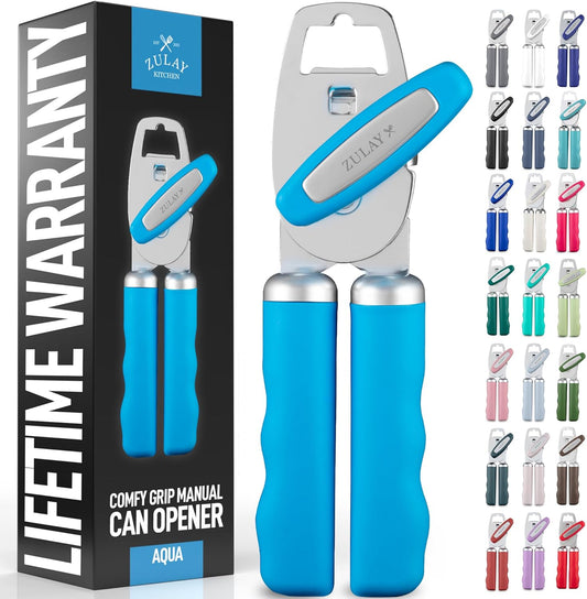 Zulay Kitchen Manual Can Opener with Bottle Opener with Turn Knob