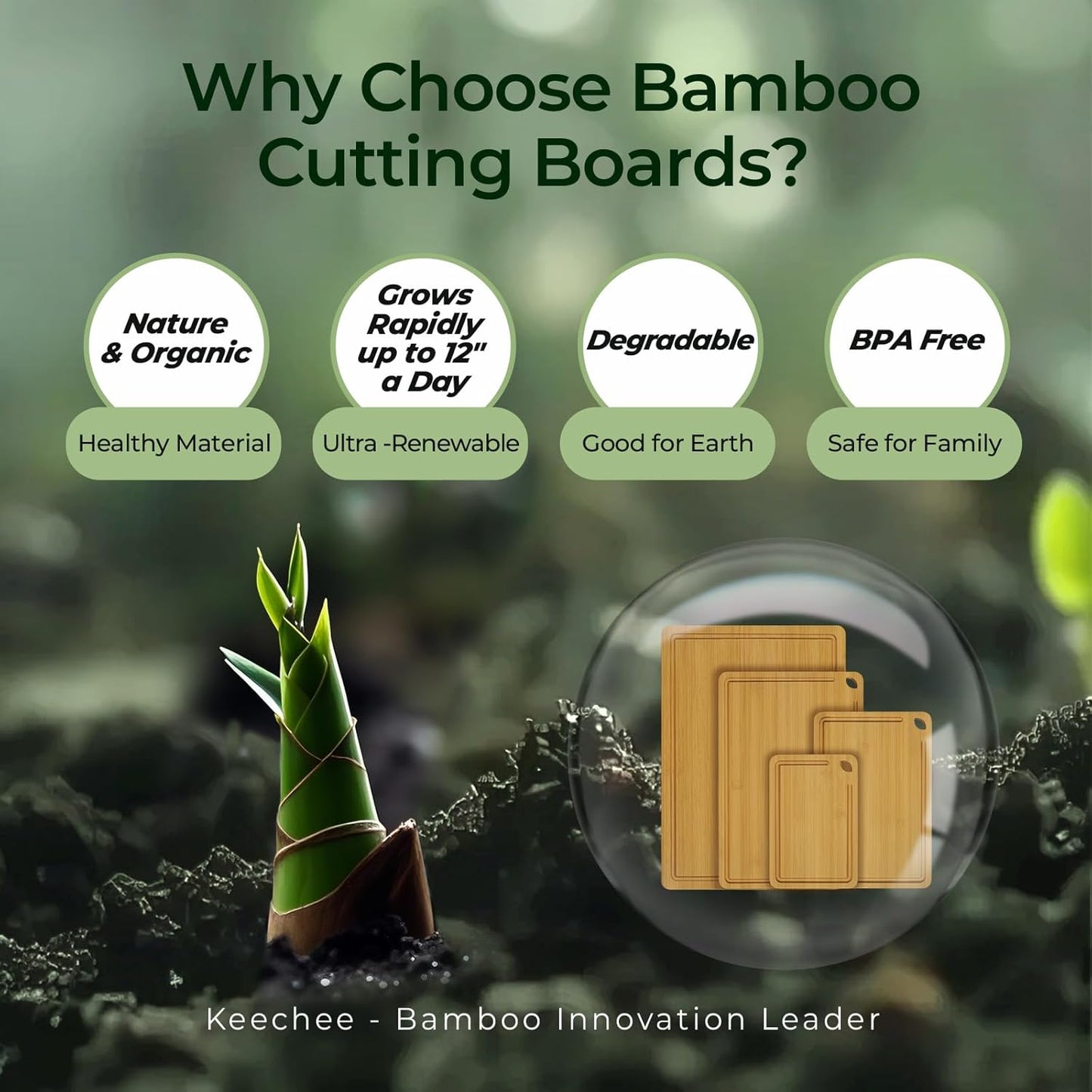 4-Pcs Natural Wood Cutting Board Set Kitchen Tools with Juice Groove, Wooden Chopping Board for Meat, Fruit, Vegetables & Cheese (Pre Oiled, Natural)