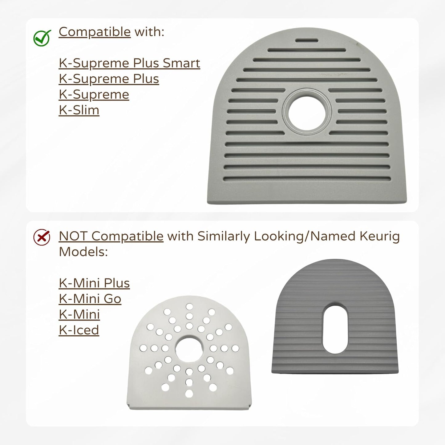 Drip Tray Mug/Cup Riser Made for the Keurig to Reduce Splashes - Riser Only (White, K-Supreme 1.25 inches Tall)