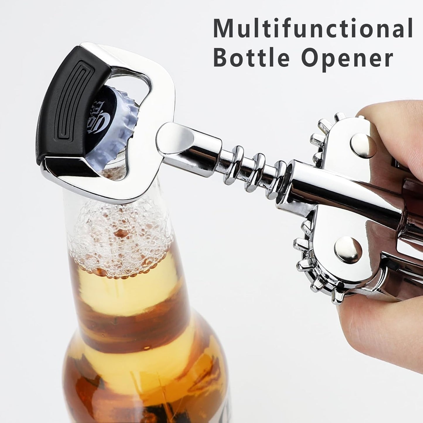 Wing Corkscrew Set Zinc Alloy Premium Wine Opener,Multifunctional Wing Corkscrew and 2 Wine Corks,1 Wine Foil Cutter for Bar Home Kitchen