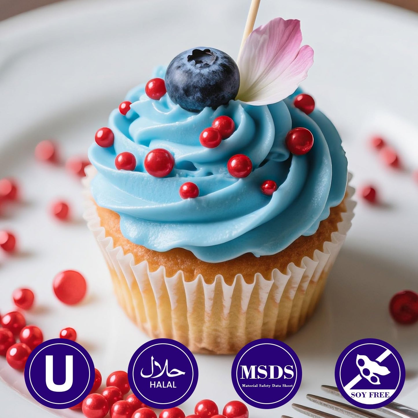 Dazzjoy Edible Christmas Red Pearl Sugar Sprinkles, Mix Size, 4.58oz, Red Sprinkles for Cupcake Decorating, Baking Cake Decorations, Wedding Party Valentines Easter Supplies