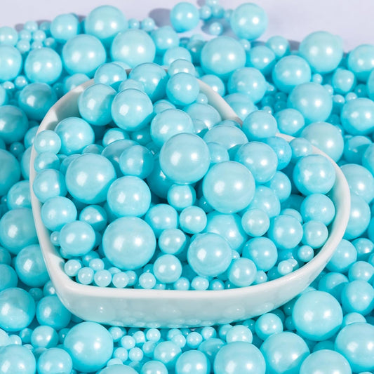 Edible Pearl Sprinkles,Blue Pearl Sugar Sprinkles,130g/4.58oz Mix Size,Baking Edible Cake Decorations, Cupcake Toppers,Cookie Decorating Donuts Ice Cream Toppings,Wedding Party Supplies