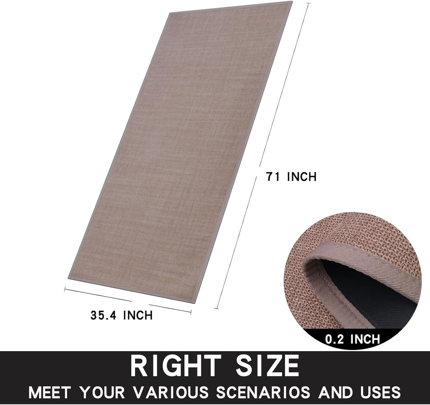 Kitchen Mat, Cushioned Non Slip Rugs for Kitchen Floor, Absorbent Runner Comfort Standing Mats Washable for Kit, Office, Home (Camel, 35.4"x71")