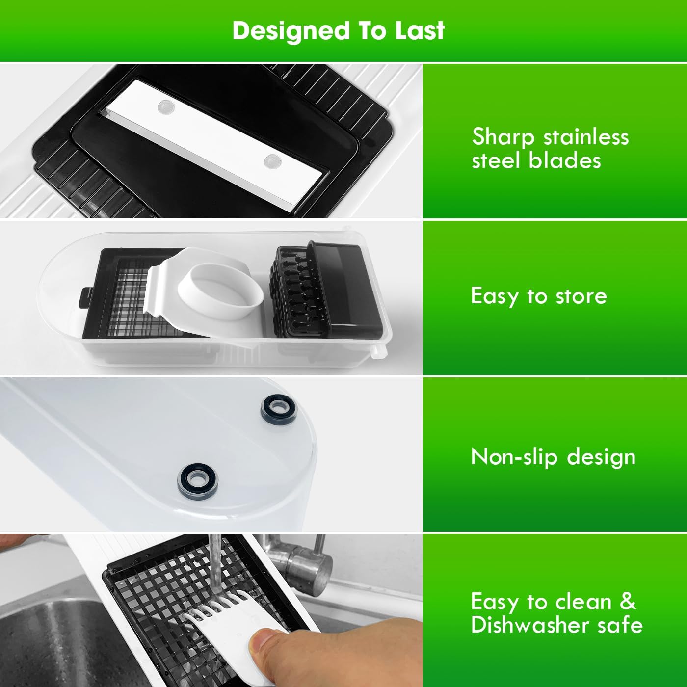 LHS Multifunctional Food Chopper - 10 in 1 Veggie Slicer, Dicer, Cutter for Onions, Potatoes, and More - White Container Included