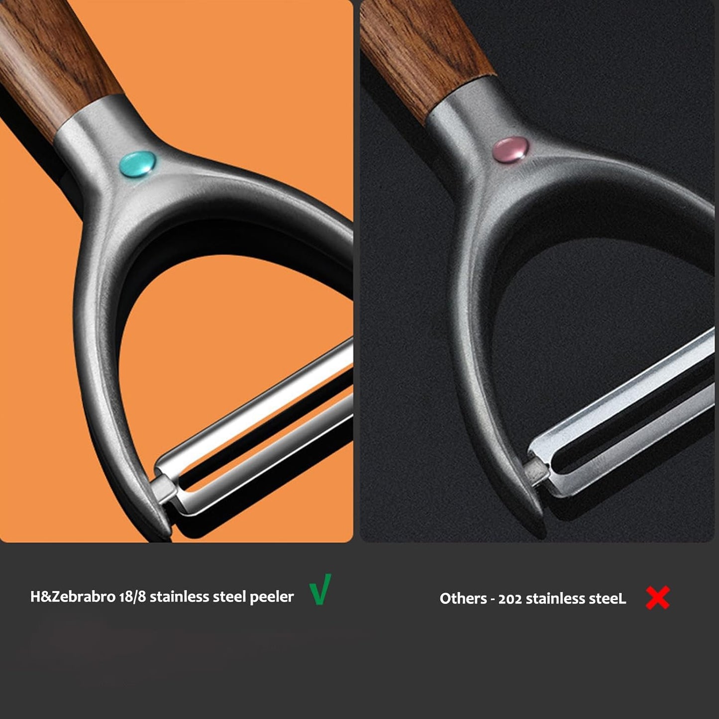 Heavy Duty Vegetable Peelers for Kitchen with 18/8 (304) Stainless Sharp Blade Real Solid Handle, Y Shaped Potato Peeler, Fruit Veggie Peelers for Apple Carrot Cucumber Tomato, Kitchen Gadgets