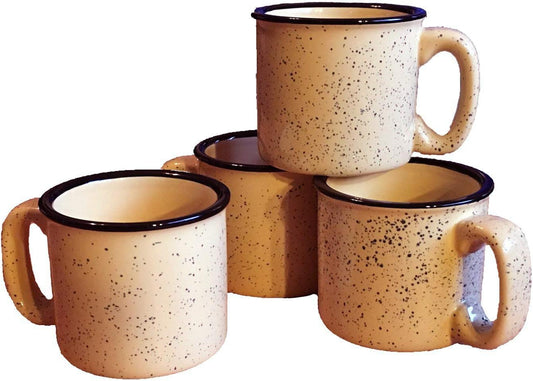 Ceramic Campfire Mug, 15oz - Set of 4 (Sand)