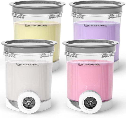 GoMaihe Containers Compatible with Ninja Swirl: Creami 4-Pack Pints and Lids for Ninja NC700 & NC701 Ice Cream and Soft Serve Maker Accessory - BPA-Free Food-Grade Dishwasher Safe