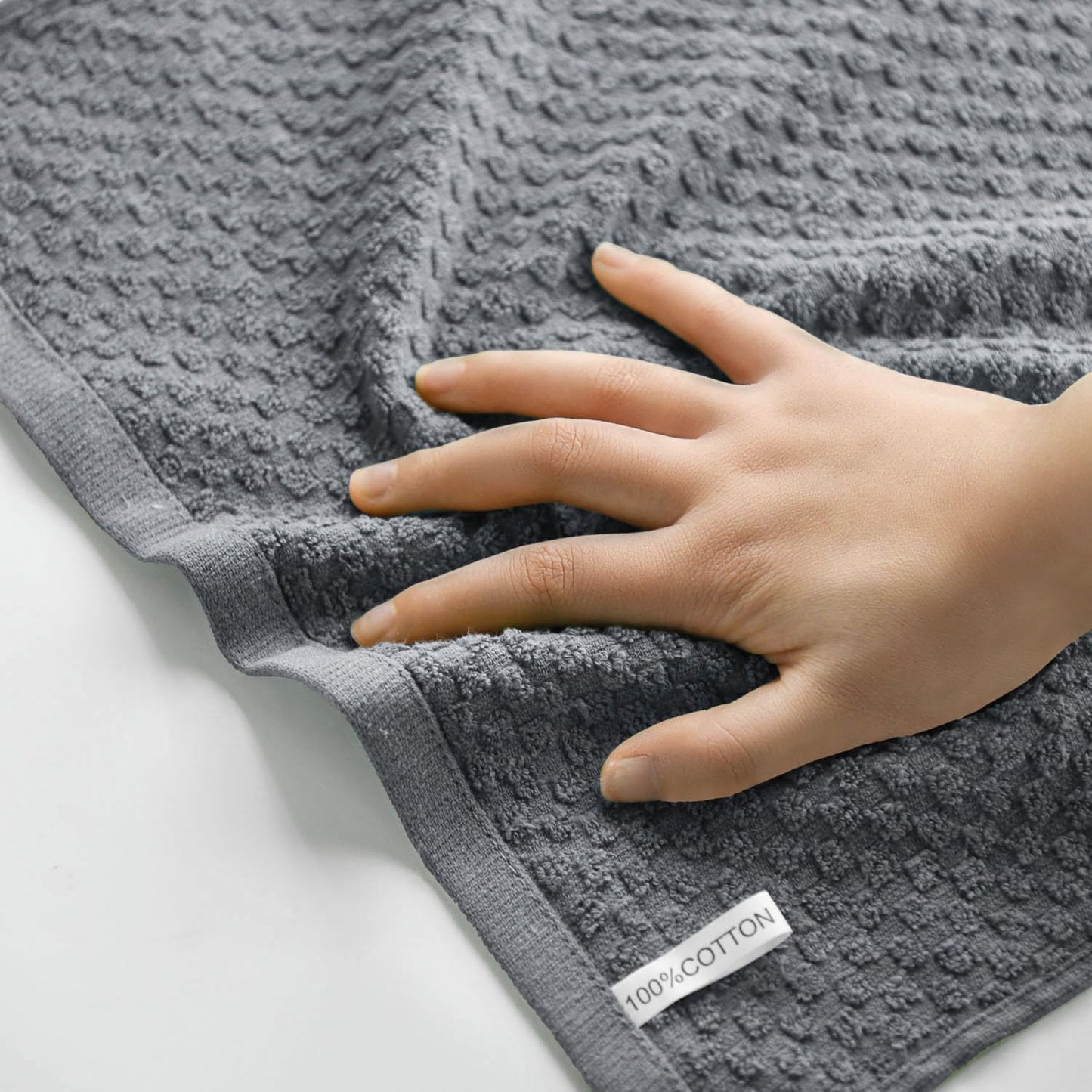 Artoid Mode Ring Spun Cotton Grey Dishcloth Kitchen Towels, 12x12 Inch Ultra Soft Absorbent Quick Drying Household Cleaning Kitchen Rags Set of 4