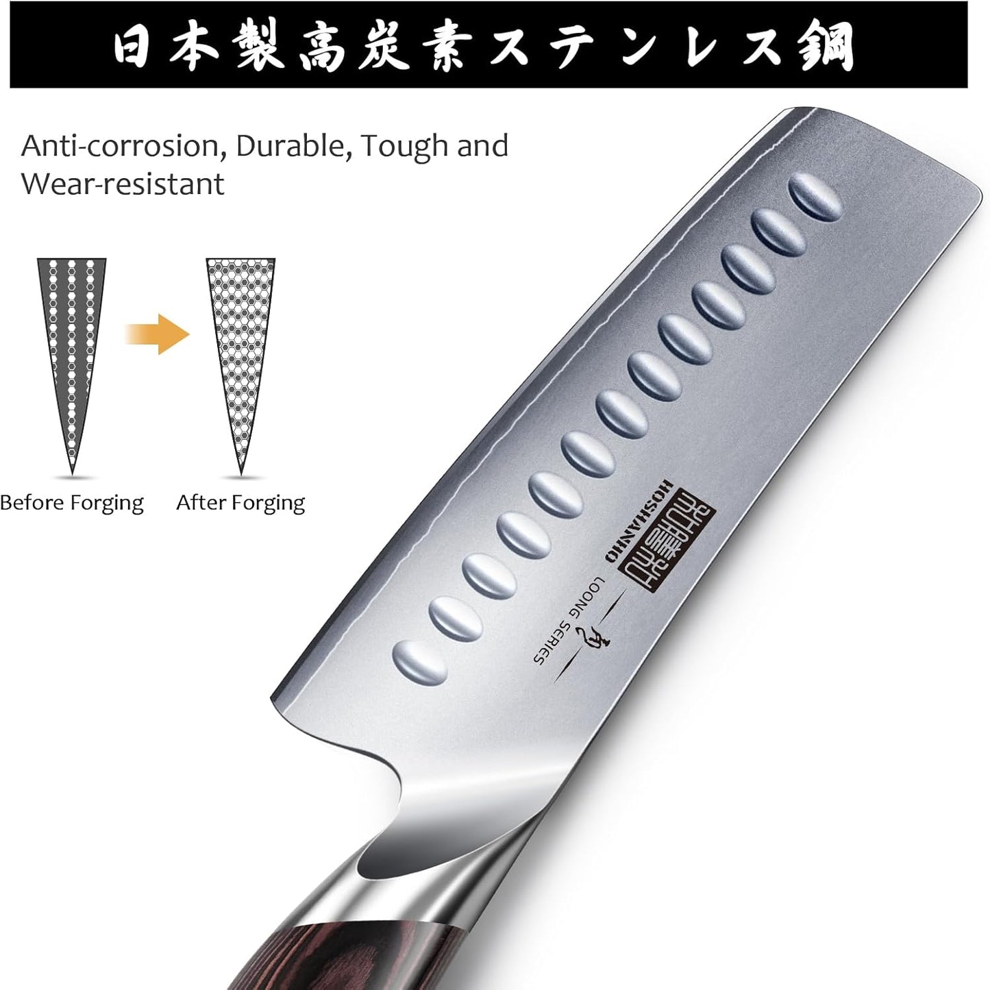 7 Inch Nakiri Knife, Japanese High Carbon Stainless Steel Chef Knife, Multipurpose Meat Vegetable Sharp Kitchen Knife with Ergonomic Pakkawood Handle