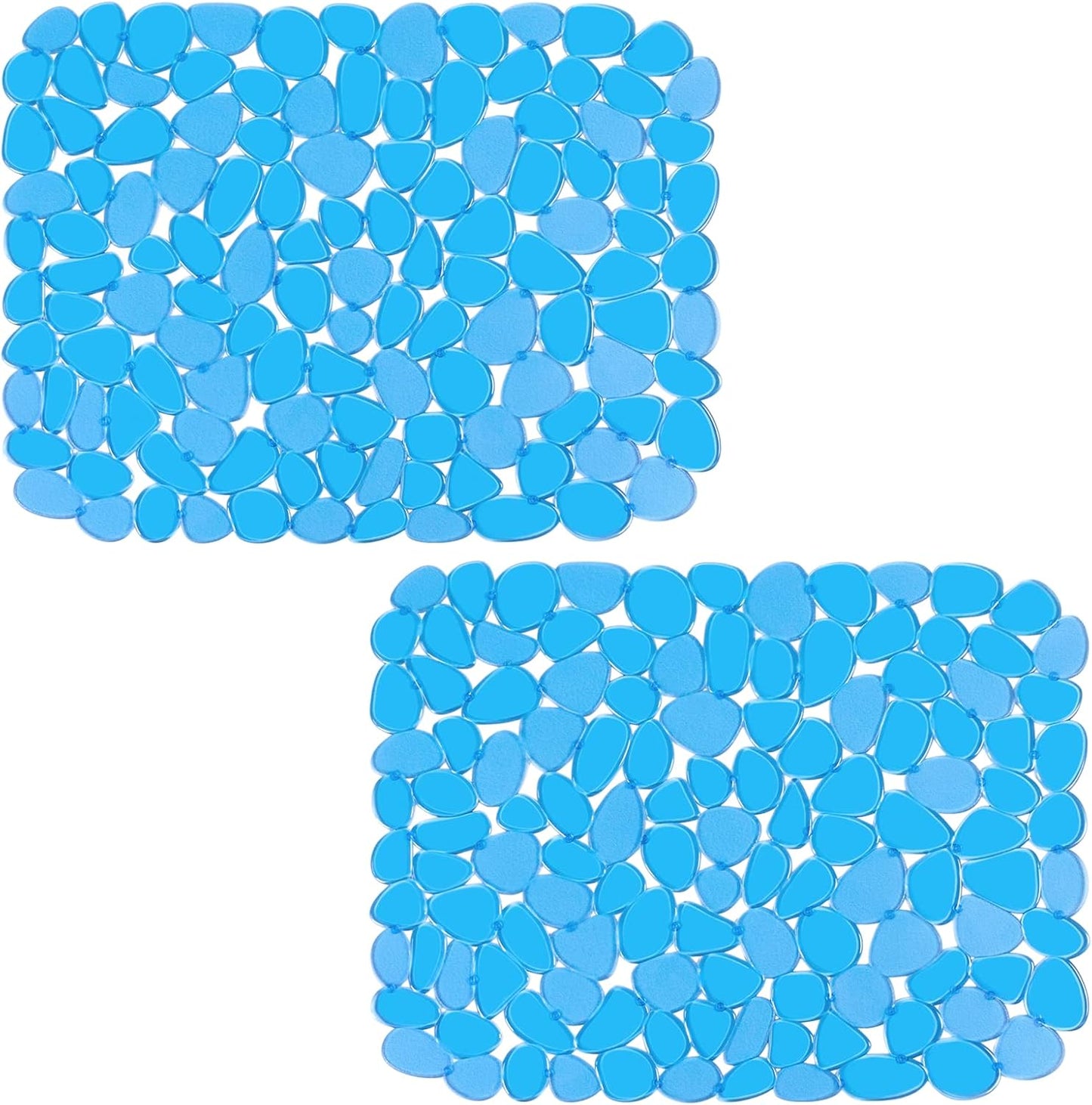 Bligli Pebble Sink Mat for Stainless Steel/Ceramic Sinks, PVC Eco-Friendly Sink Protectors Mats for Bottom of Kitchen Sink, Dish Drying Mat for Dishes and Glassware, 15.7 x 11.8 inch, Blue