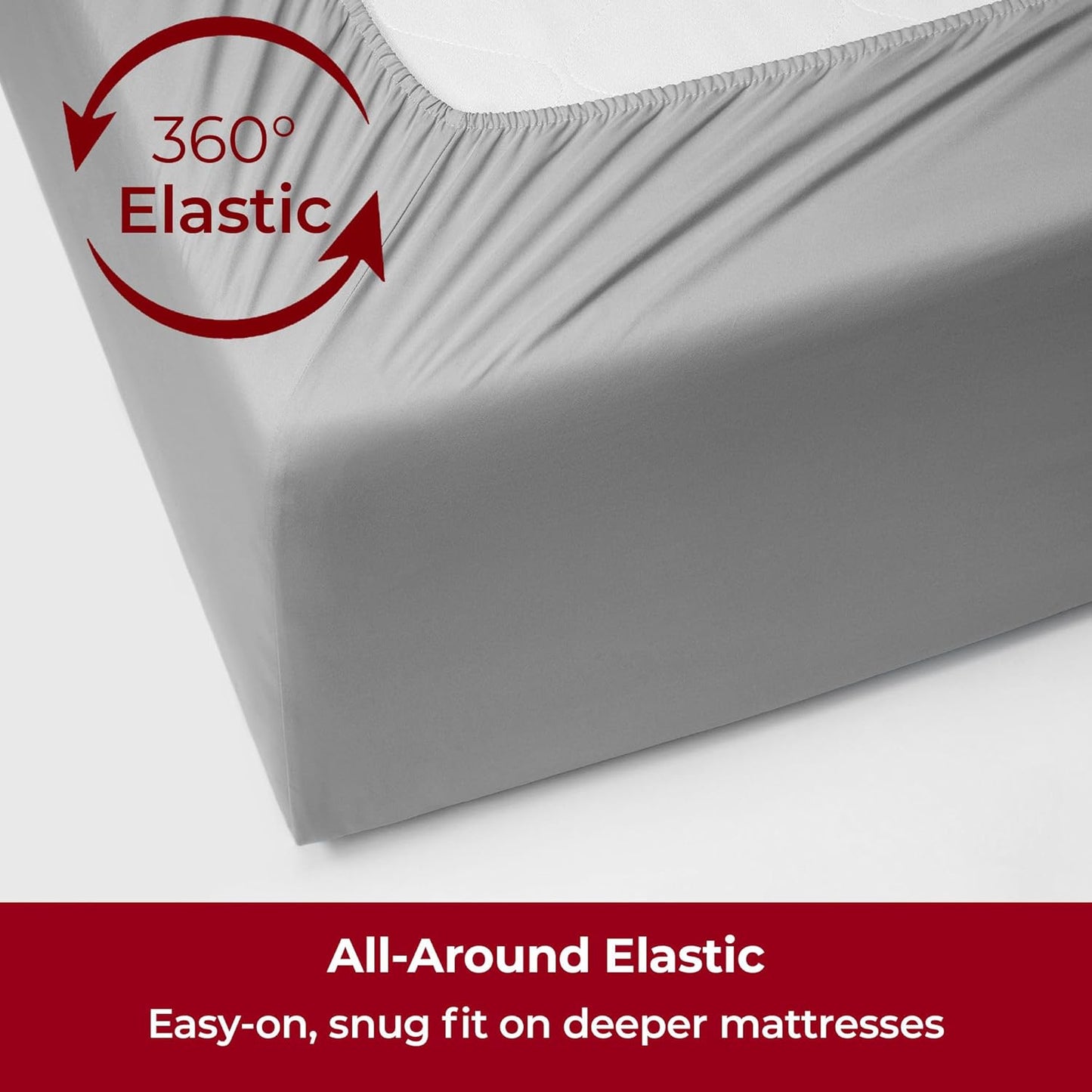 Mellanni Extra Deep Twin Sheets - 3 PC Iconic Collection Bedding - Hotel Luxury, Ultra Soft, Cooling Bed Sheets - Wrinkle, Fade, Stain Resistant (Twin, Light Gray)