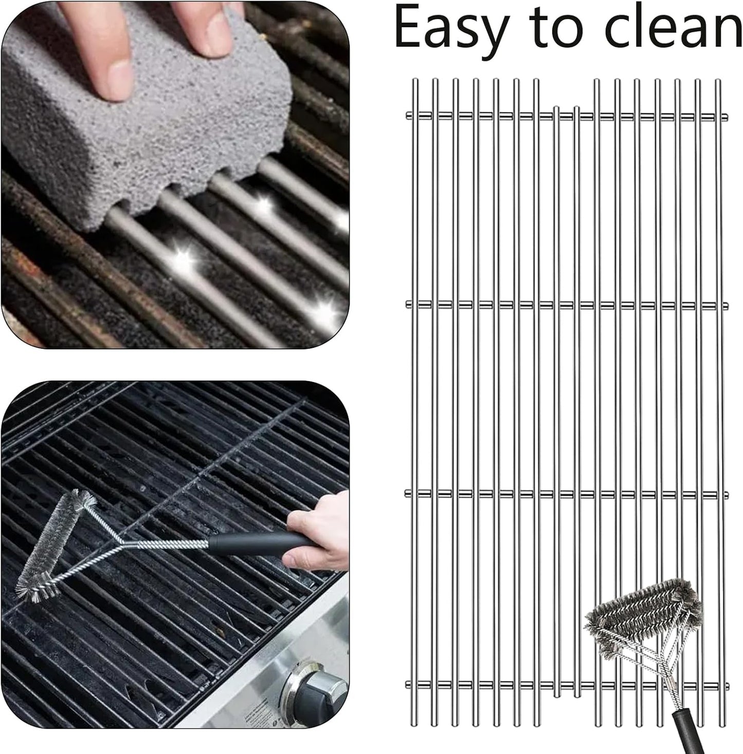 S911 Stainless Steel 3 Pack Cooking Grids Grates for Viking VGBQ 30" T, VGBQ 41" T, VGBQ 53" T Series Gas Grill 23-1/4" x 11 1/2"