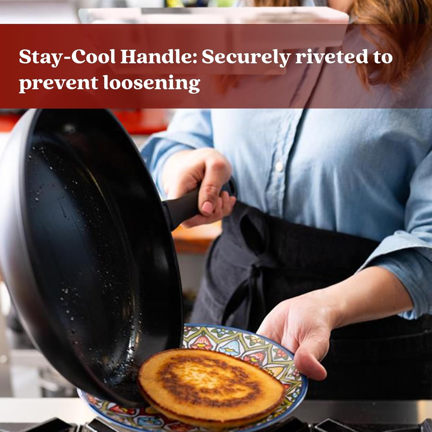 Alva Energy 12.6″ Non‑Toxic Ceramic Frying Pan – PFAS/PTFE‑Free, Induction‑Safe Recycled Aluminum – Fast, Even Heat with Stay‑Cool Handle, Lightweight for Everyday Cooking