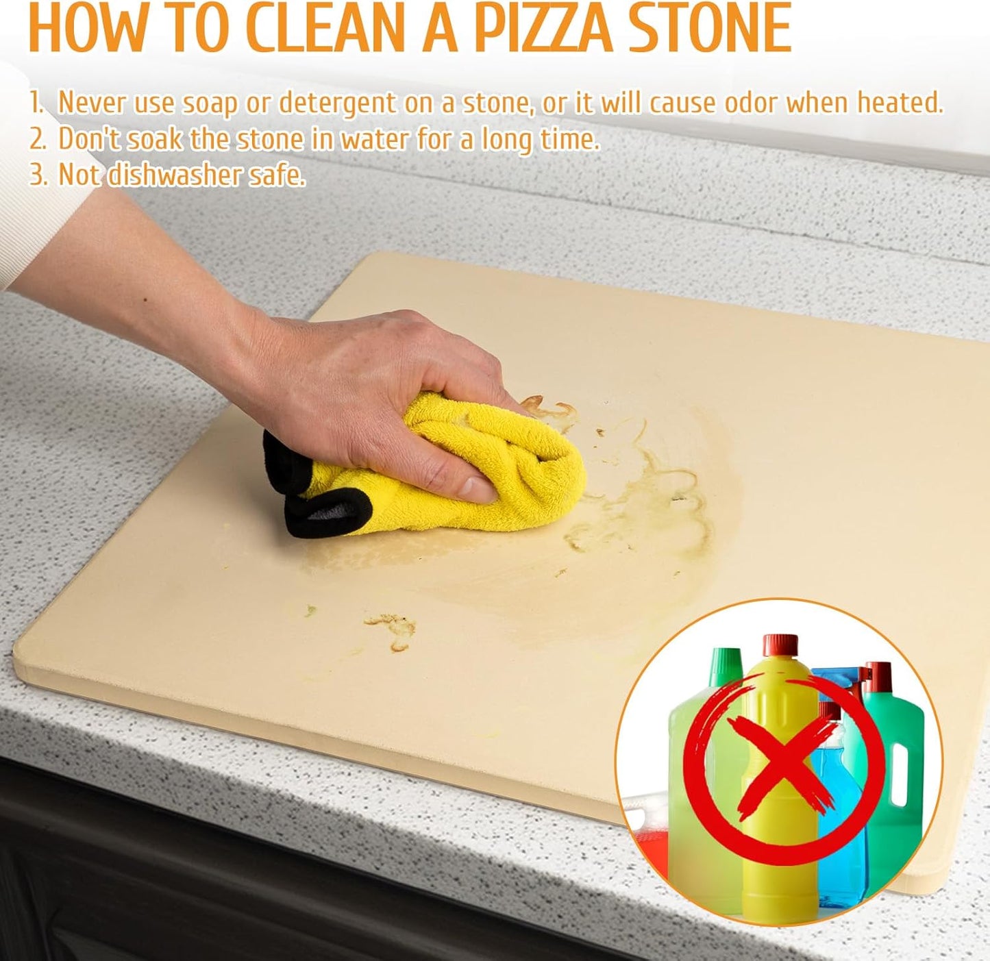 Extra Large Pizza Stone 17.7" x 17.7",Cooking Stone for Grill Rectangular, Baking Pizza Stone for bread, Ideal for Grilling Baking Several Sizes of Pizzas