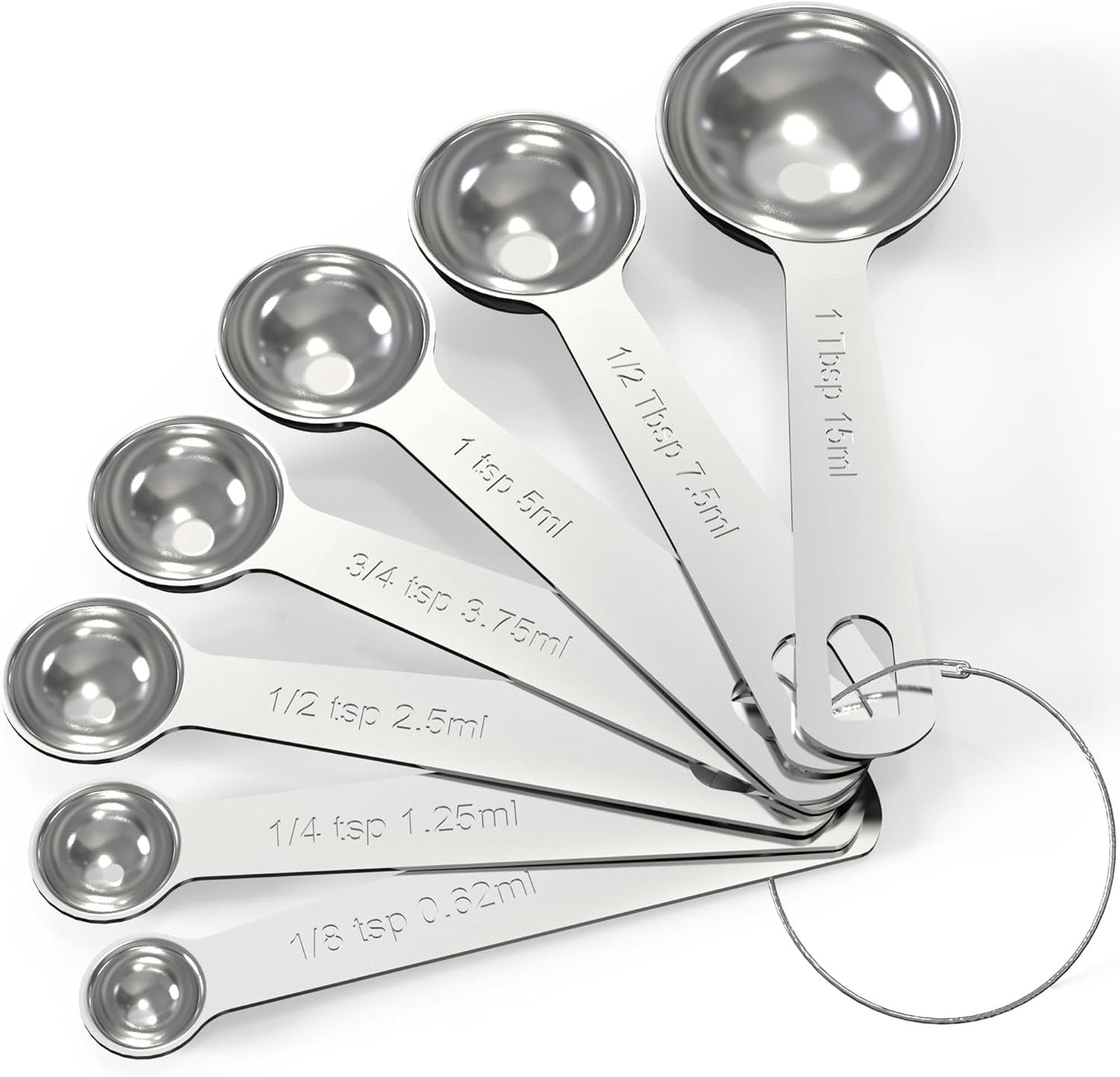 TILUCK Stainless Steel Measuring Spoons Set,Coffee Scoop Spoon,Kitchen Gadgets for Cooking & Baking,Set of 7