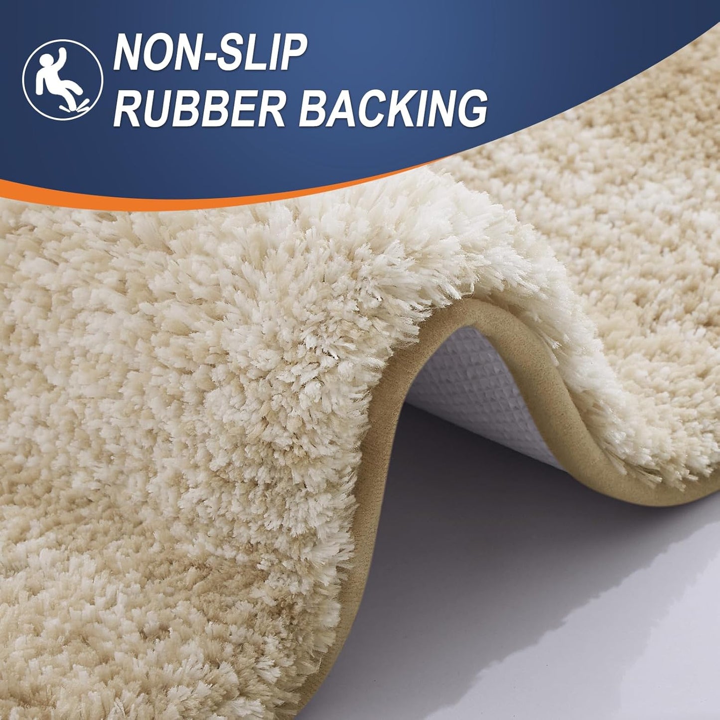 OLANLY Bathroom Runner Rugs 59x24, Extra Soft Absorbent Microfiber Bath Rugs, Rubber Backing, Quick Dry, Machine Washable Bath Mats for Bathroom Floor, Tub and Shower, Home Decor Accessories, Tan