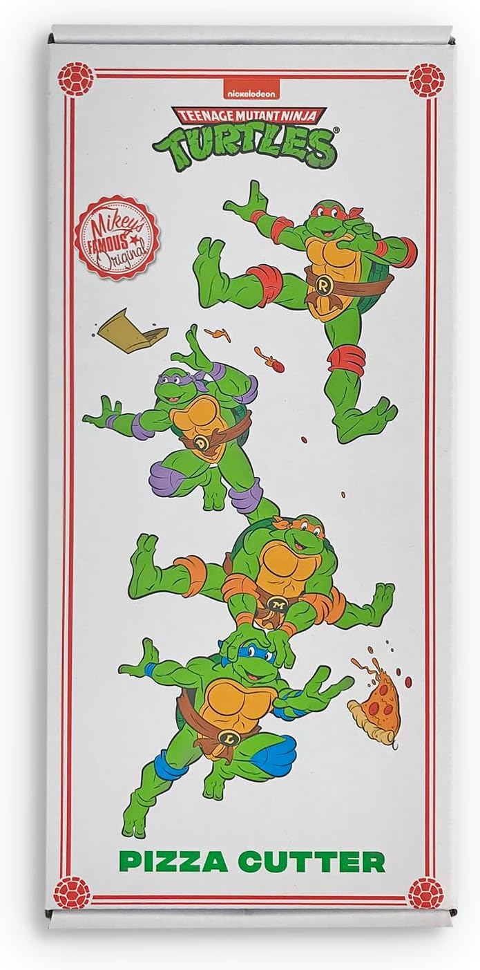 Teenage Mutant Ninja Turtle Pizza Cutter - TMNT Ninja Turtles Sword Pizza Slicer - Stainless Steel Wheel with Ergonomic Grip Handle - Thumb Guard Protection - Fun Kitchen Tool for Pizza Lovers