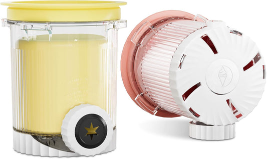 Swirl Creami Pints and Lids for Ninja - 2 Pack, Compatible with NC700 Series Ninja Swirl by CREAMi Ice Cream and Soft Serve Maker, 16 OZ Replacement Containers with Lid, Dishwasher Safe&Mix Color Lids