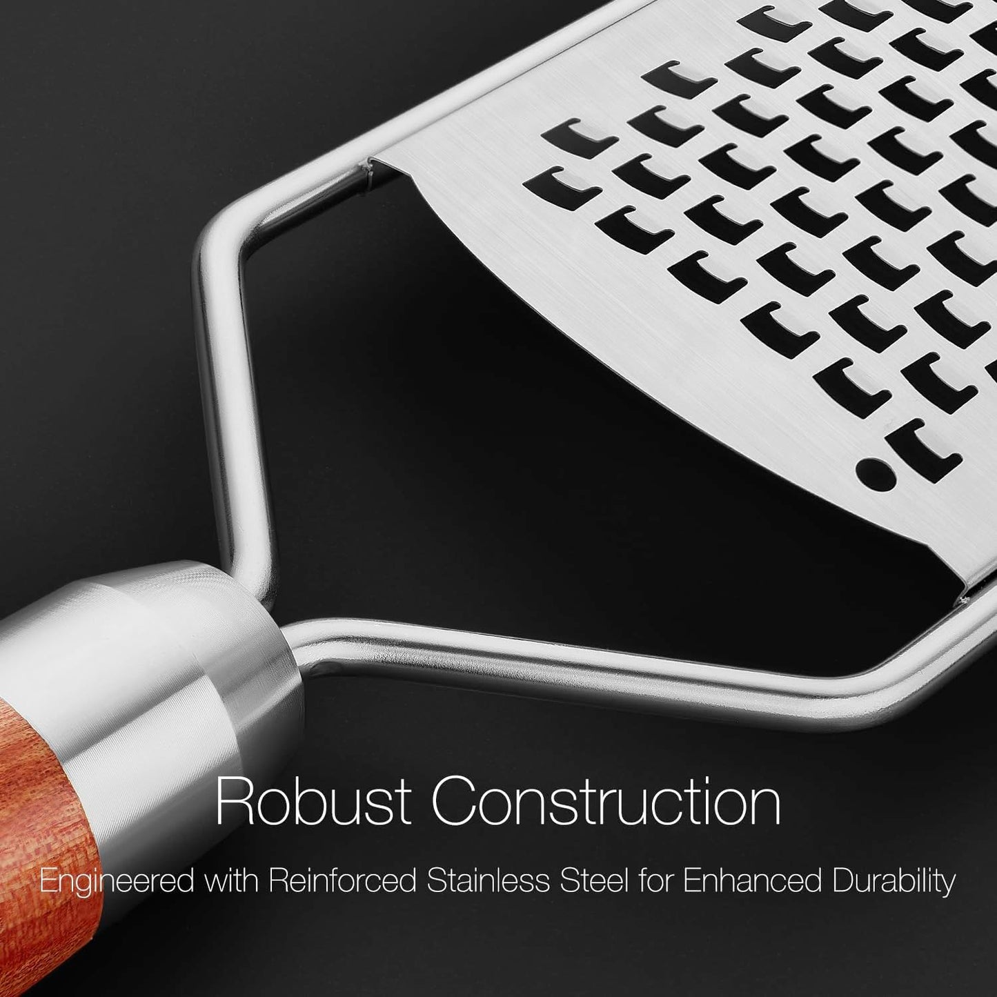 Professional-Grade Lemon Zester with Ultra-Coarse Blades, Heavy-Duty Cheese/Vegetable Grater, Solid Wood Handle Design - Rust-Resistant Durable, Essential Kitchen Tool (A1)