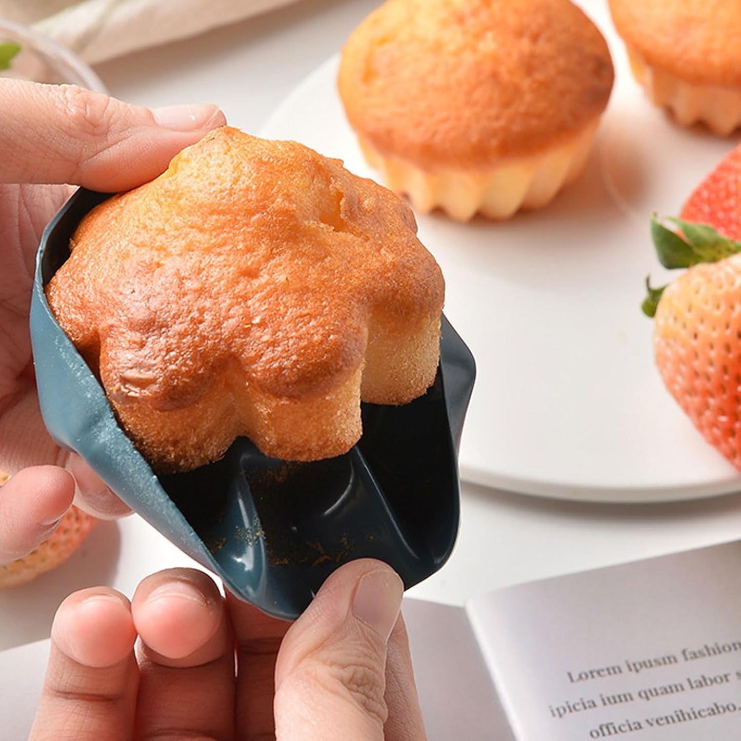 48 Pack Reusable Silicone Muffin Cups, Cupcake Baking Cups Mini Muffin Pan Silicone Cupcake Liners Non-stick Muffin Liners for Party (48, 4 Styles)