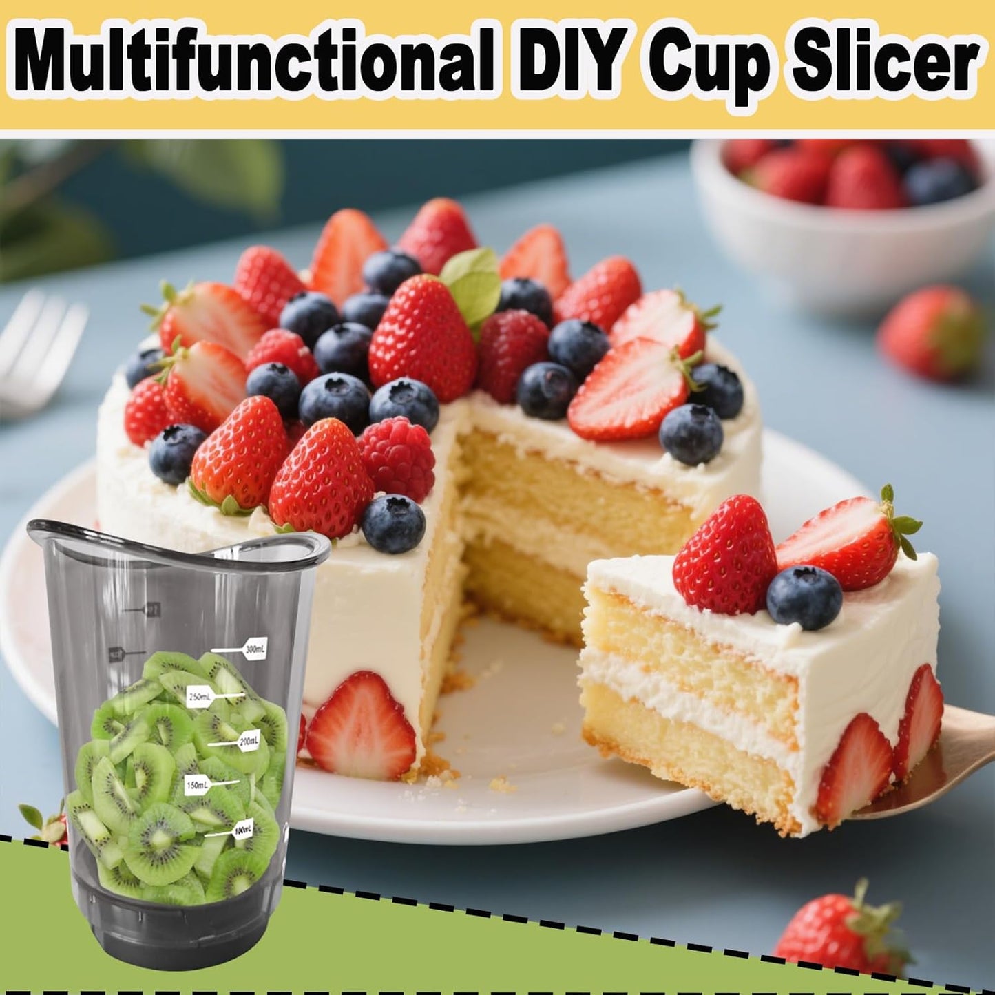 NOVANO Fruit & Onion Cutter Vegetable Chopper Cup, Detachable Fruit Cutter Slicer with Push Plate,Cut fruits and vegetables evenly into cubes,Slicing Gadget for Easy Food Prep Home Use