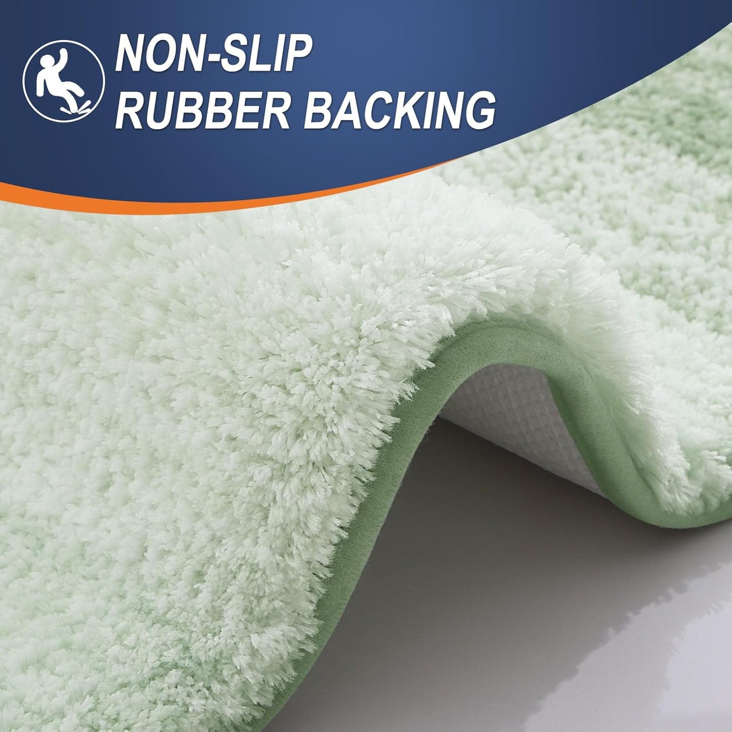 OLANLY Bathroom Runner Rugs 47x20, Extra Soft Absorbent Microfiber Bath Rugs, Rubber Backing, Quick Dry, Washable Bath Mats for Bathroom Floor, Tub and Shower, Home Decor Accessories, Sage Green