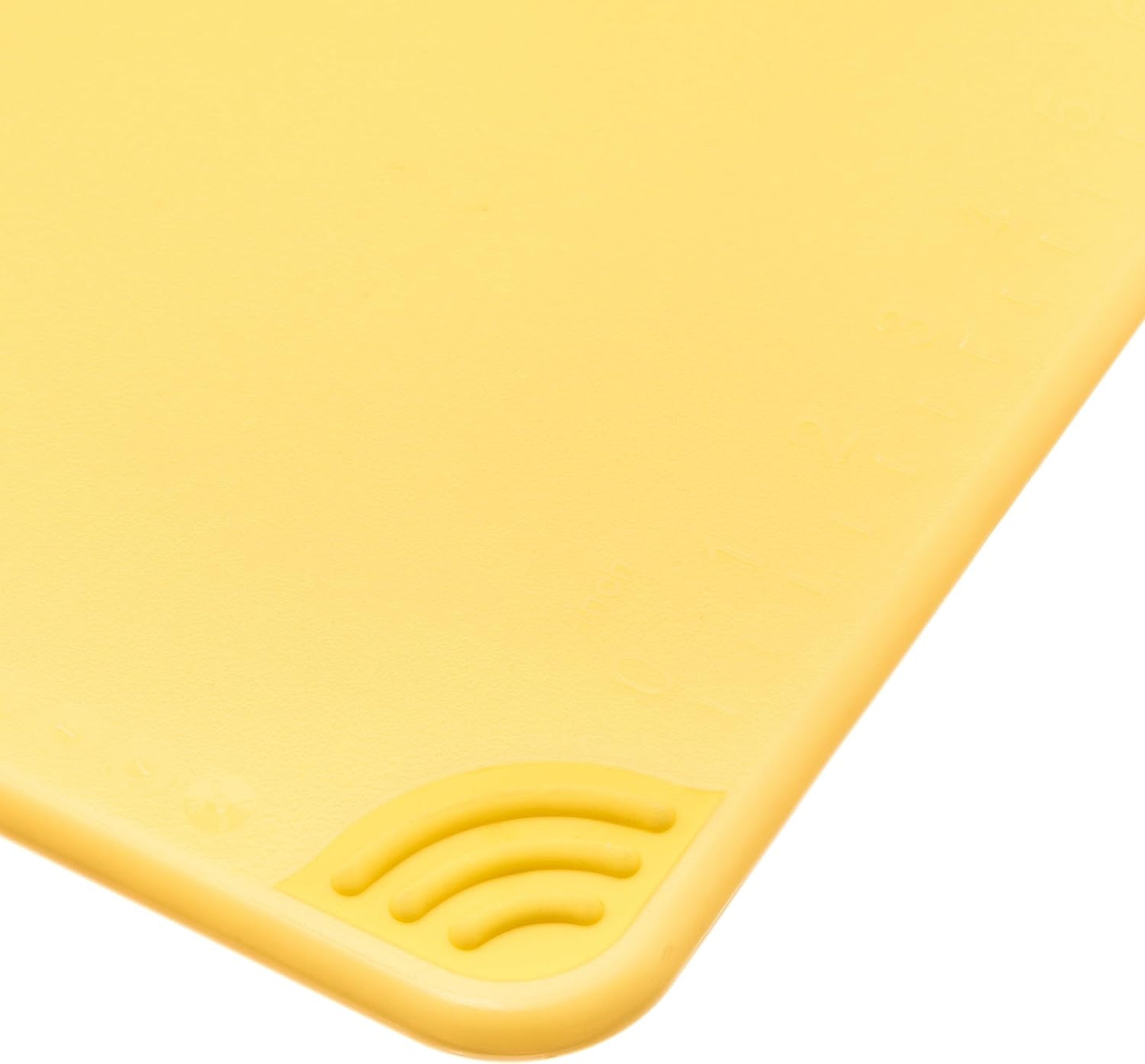 San Jamar Saf-T-Grip Plastic Cutting Board with Safety Hook, 12" x 18" x 0.5", Yellow