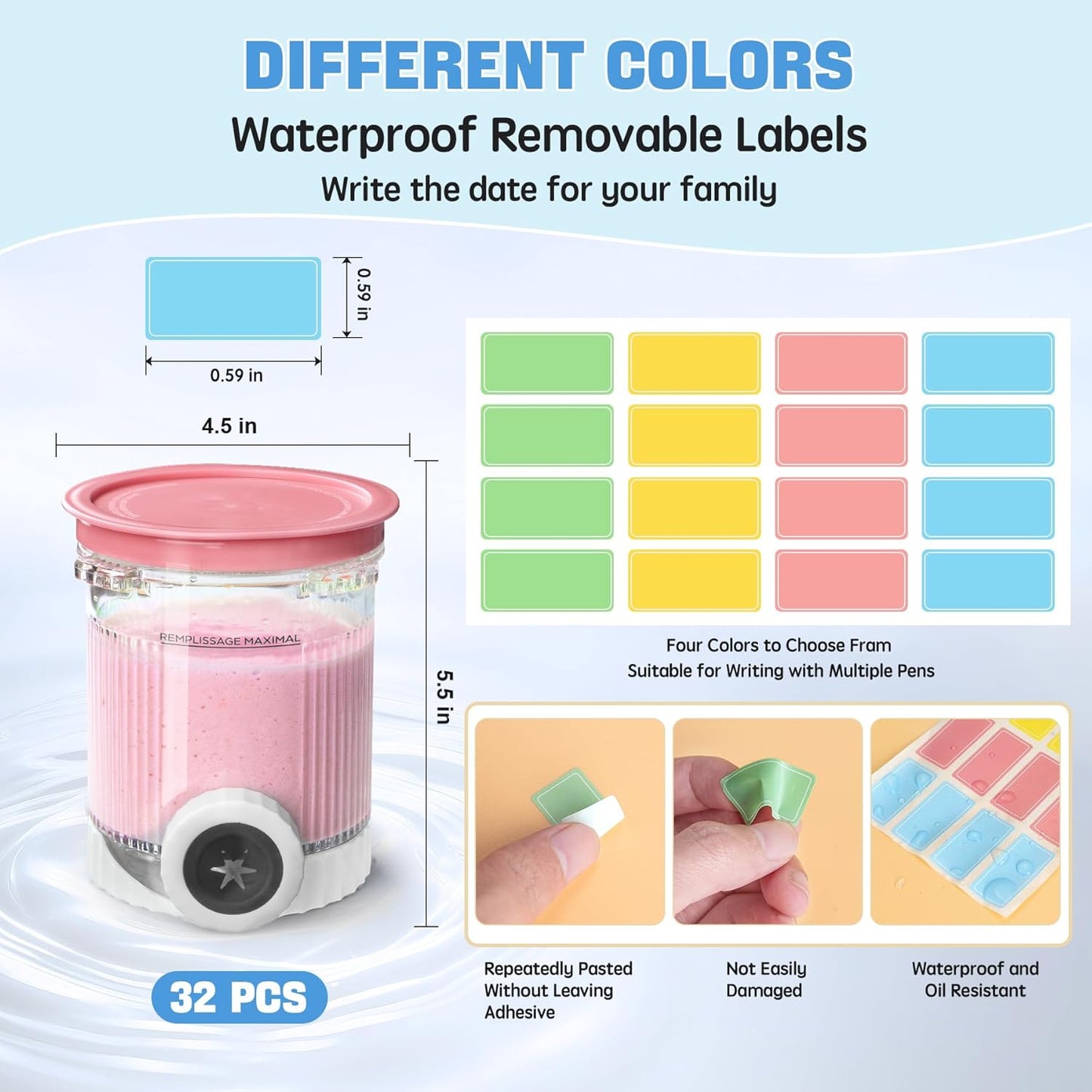 2 Pack Creami Swirl Pints & Lids for Ninja, Compatible with NC700 Series Ninja Swirl Ice Cream & Soft Serve Makers, with 2 Spoons & 32 Writable Labels, BPA-Free & Dishwasher Safe, Pink