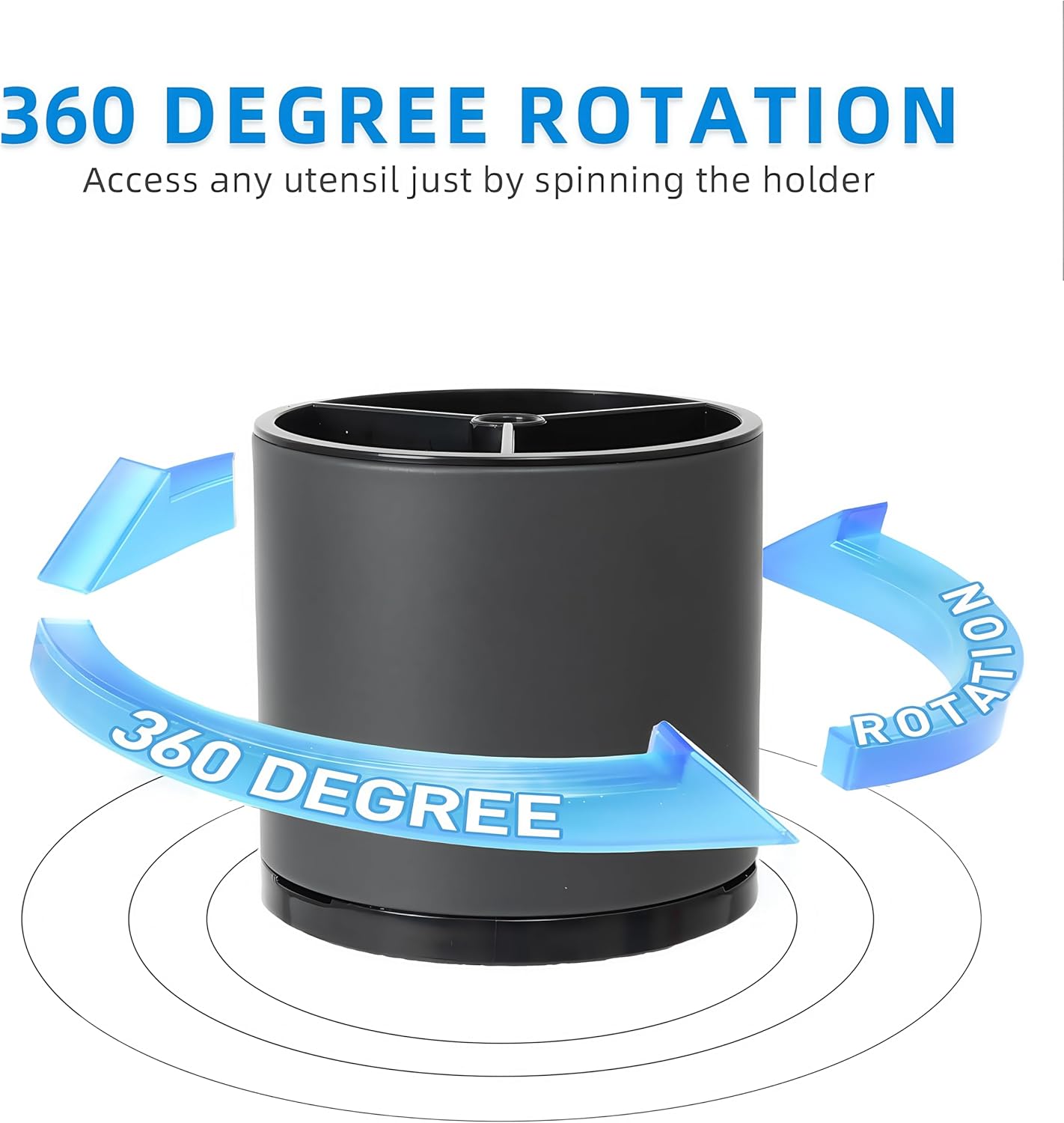 Utensil Holder,Kitchen Utensil Holder For Counter,Rotating Silverware Organizer Cooking Flatware Spoon Spatula Tool Cutlery Container Stainless Steel Caddy