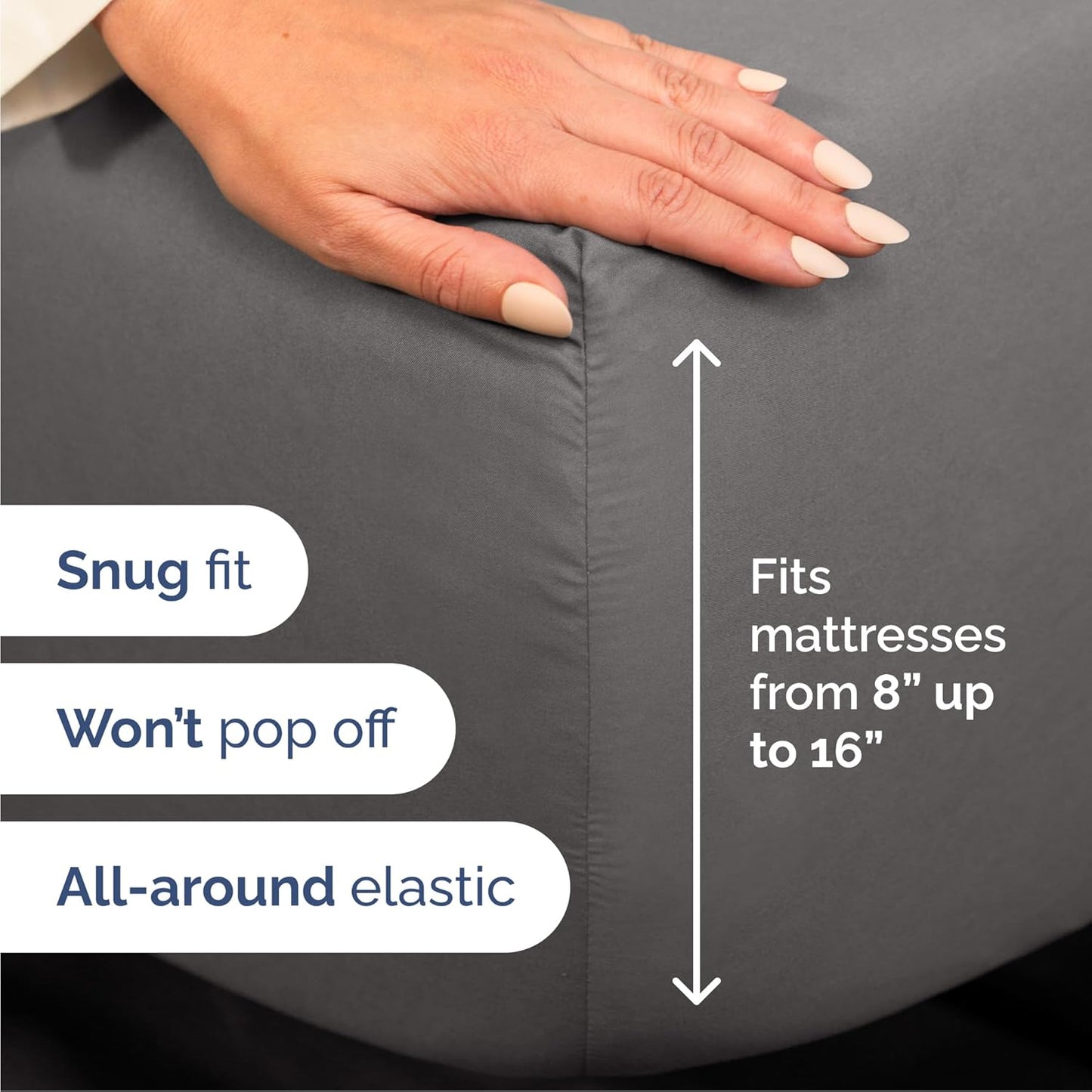 Cal King Size 4 Piece Sheet Set - Comfy Breathable & Cooling Bed Sheets Set - Hotel Luxury Bedding for Women, Men, Kids, Teens, Boys & Girls - Deep Pockets, Soft, Wrinkle Free - Oeko-Tex - Dark Grey