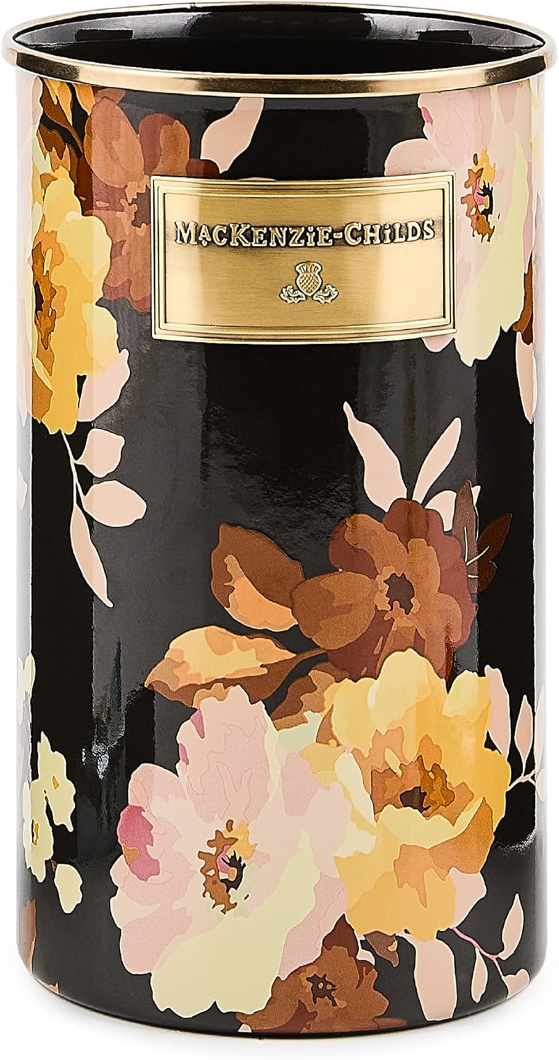 MACKENZIE-CHILDS Wild Rose Brown Utensil Holder