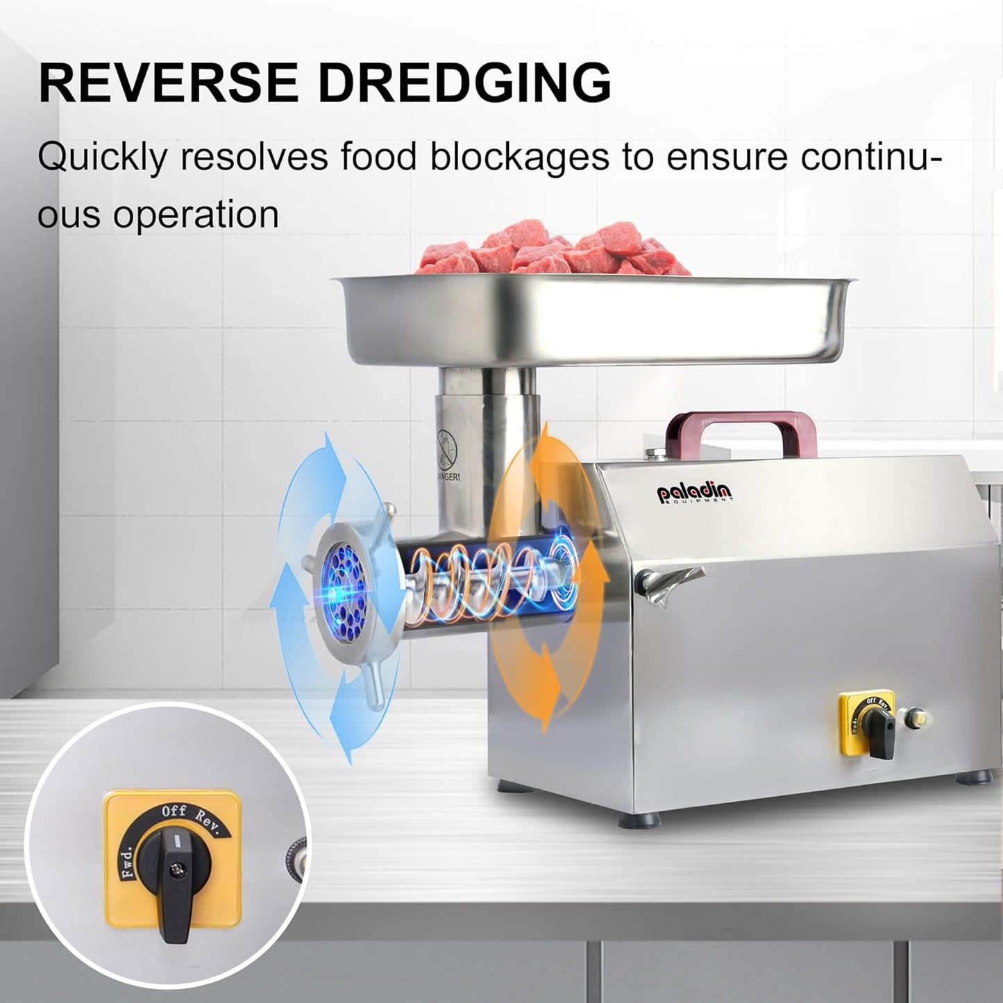 #32 Electric Commercial Meat Grinder Machine, 21 lbs Per Minute, 2 HP Heavy Duty Stainless Steel Meat grinder with sausage sufffer, Ideal for deer processing, Pet Food,Heavy Use