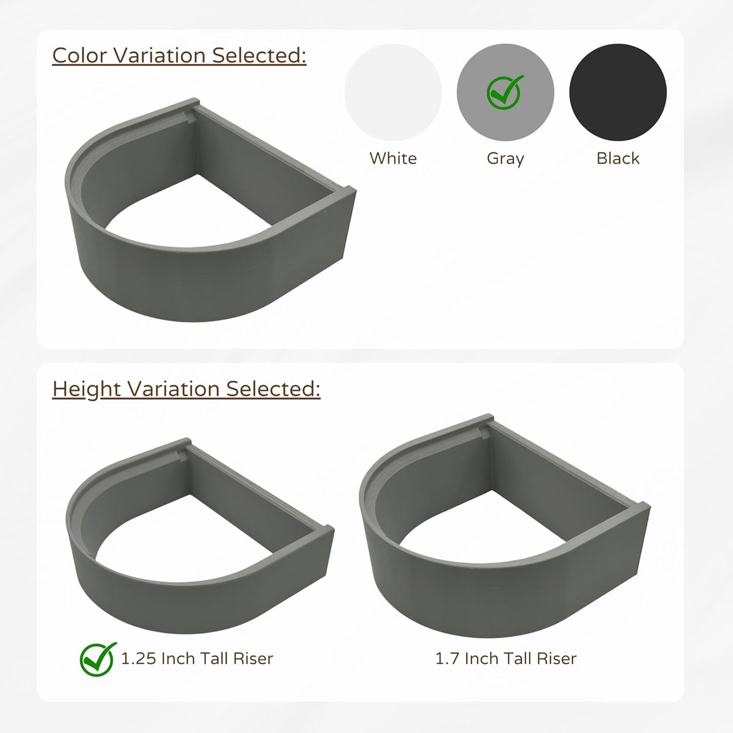 Drip Tray Mug/Cup Riser Made for the Keurig to Reduce Splashes - Riser Only (Gray, K-Mini 1.25 Inches Tall)