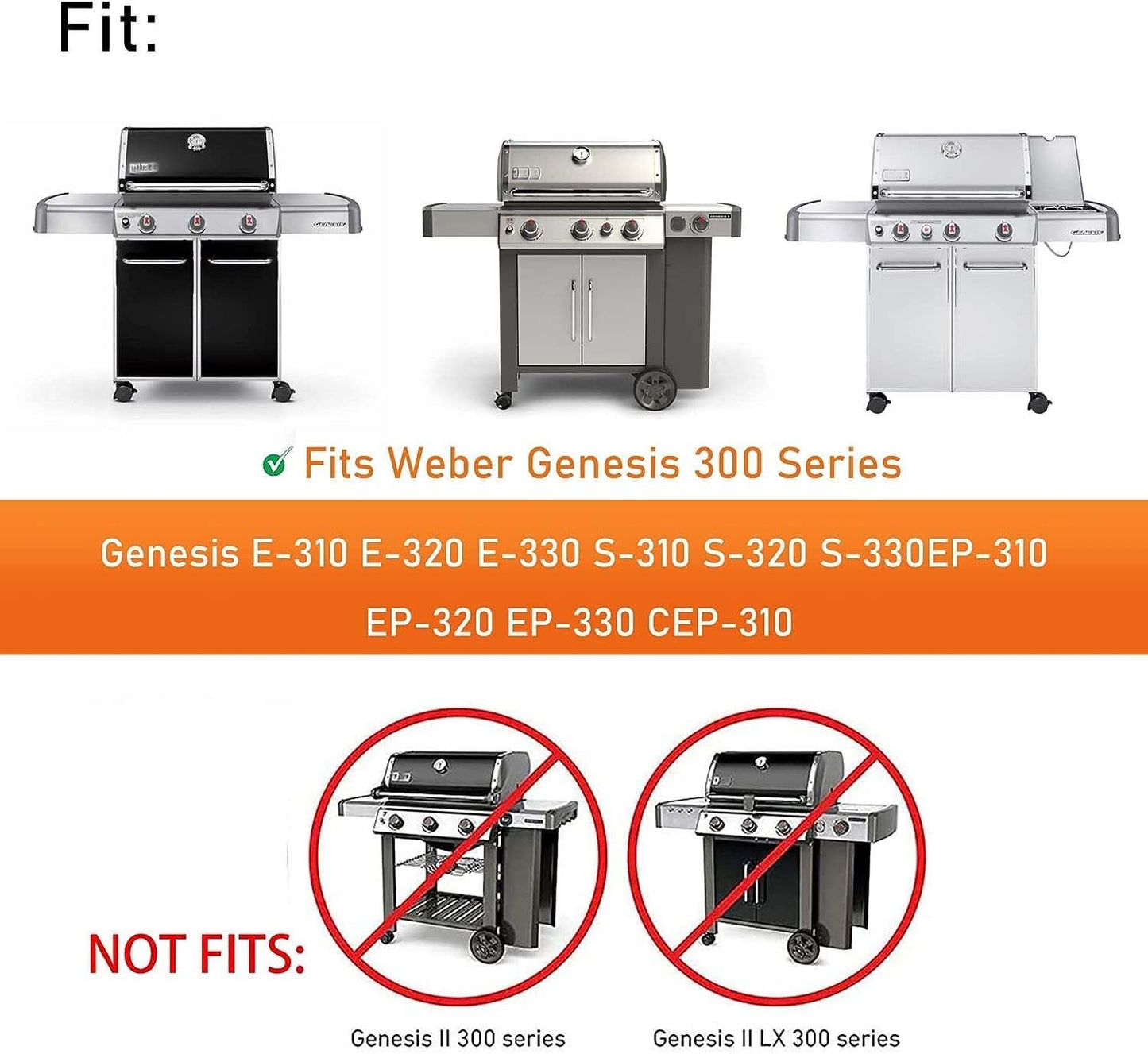 Grill Griddle 7566 Griddle Replacement Parts Cast Iron Griddle for Weber Genesis, Griddle for Weber Genesis Grill 300 Series Genesis E-310 E-320 E-330 S-310 S-320 S-330 EP-310 EP-320 EP-330 CEP-310