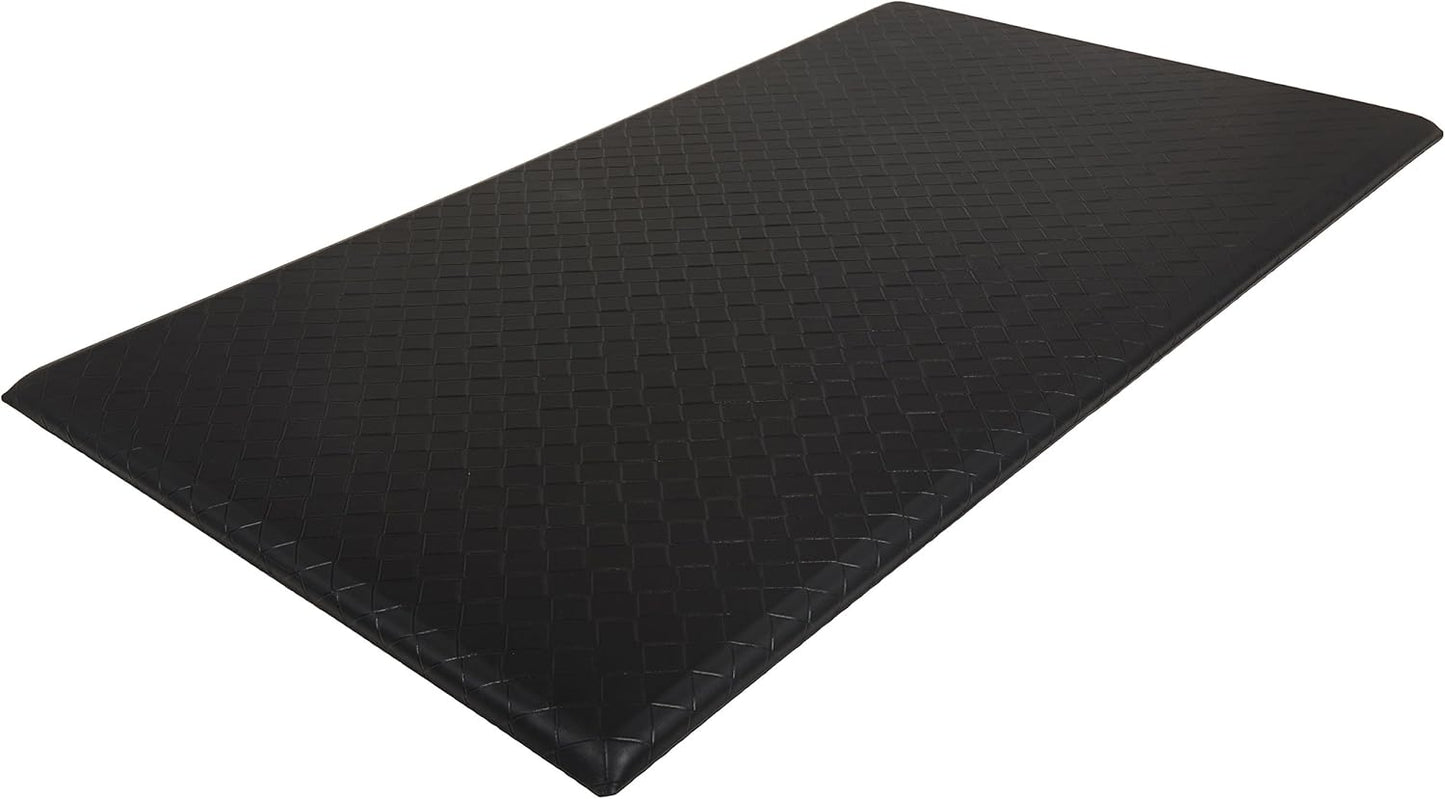 Amazon Basics Anti-Fatigue Standing Mat, Non-Slip, Comfort Mat for Home and Office, 20W x 36L x 0.6Th in, Geometric, Black, 5-Pack