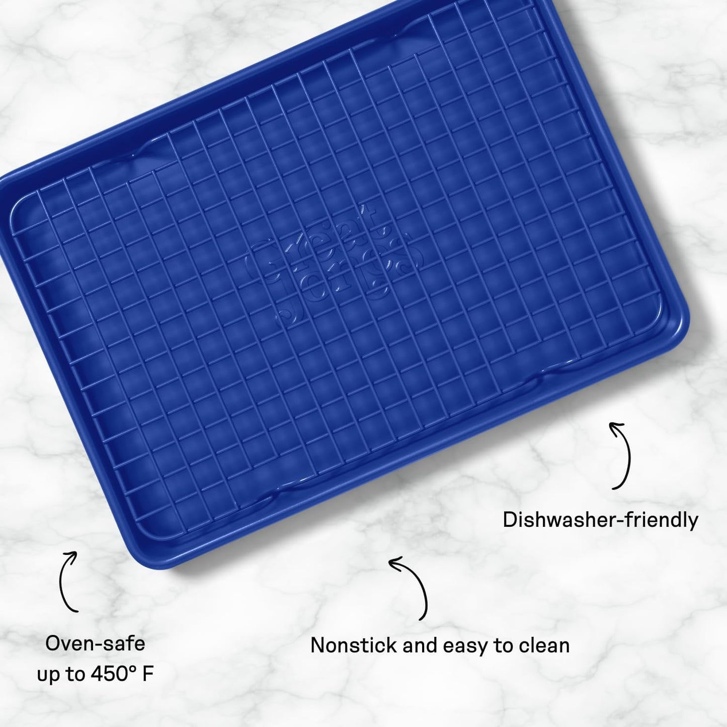 Great Jones Little Chill Wire Cooling Rack (Blueberry) | Nonstick Baking Rack, Heavy-Duty Aluminized Steel | Fits Quarter-Sheet Pans for Cooking and Baking | Oven-Safe 450°F, Dishwasher-Friendly